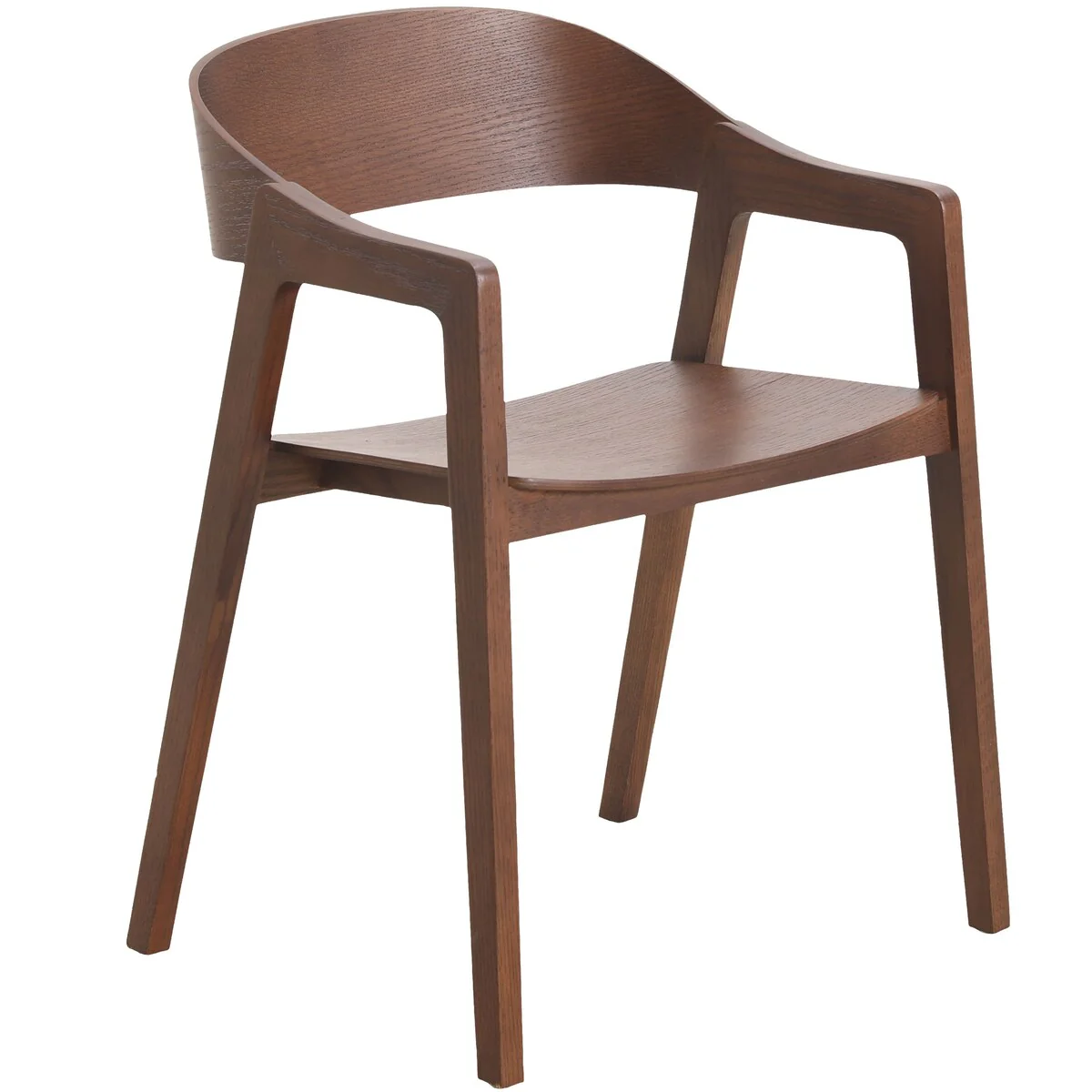Rivo Modern Accent Dining Chairs with Arms in Oak Wood for Dining Room, Living Room and Kitchen