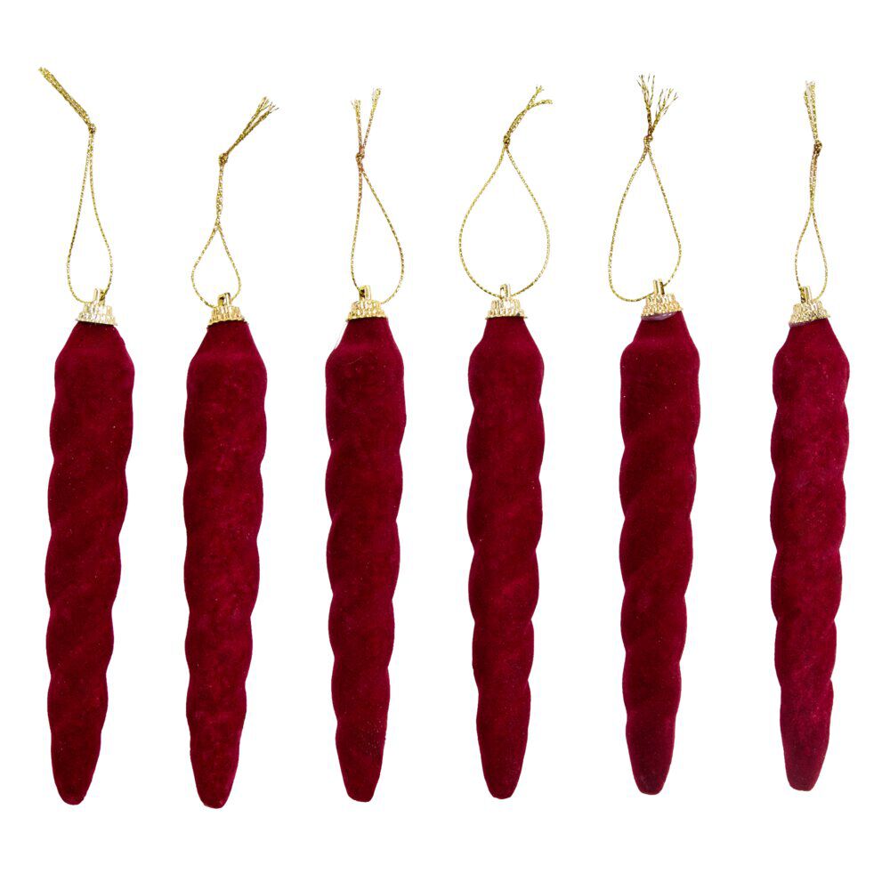Stalactite floquée x6 à suspendre (2 modèles)