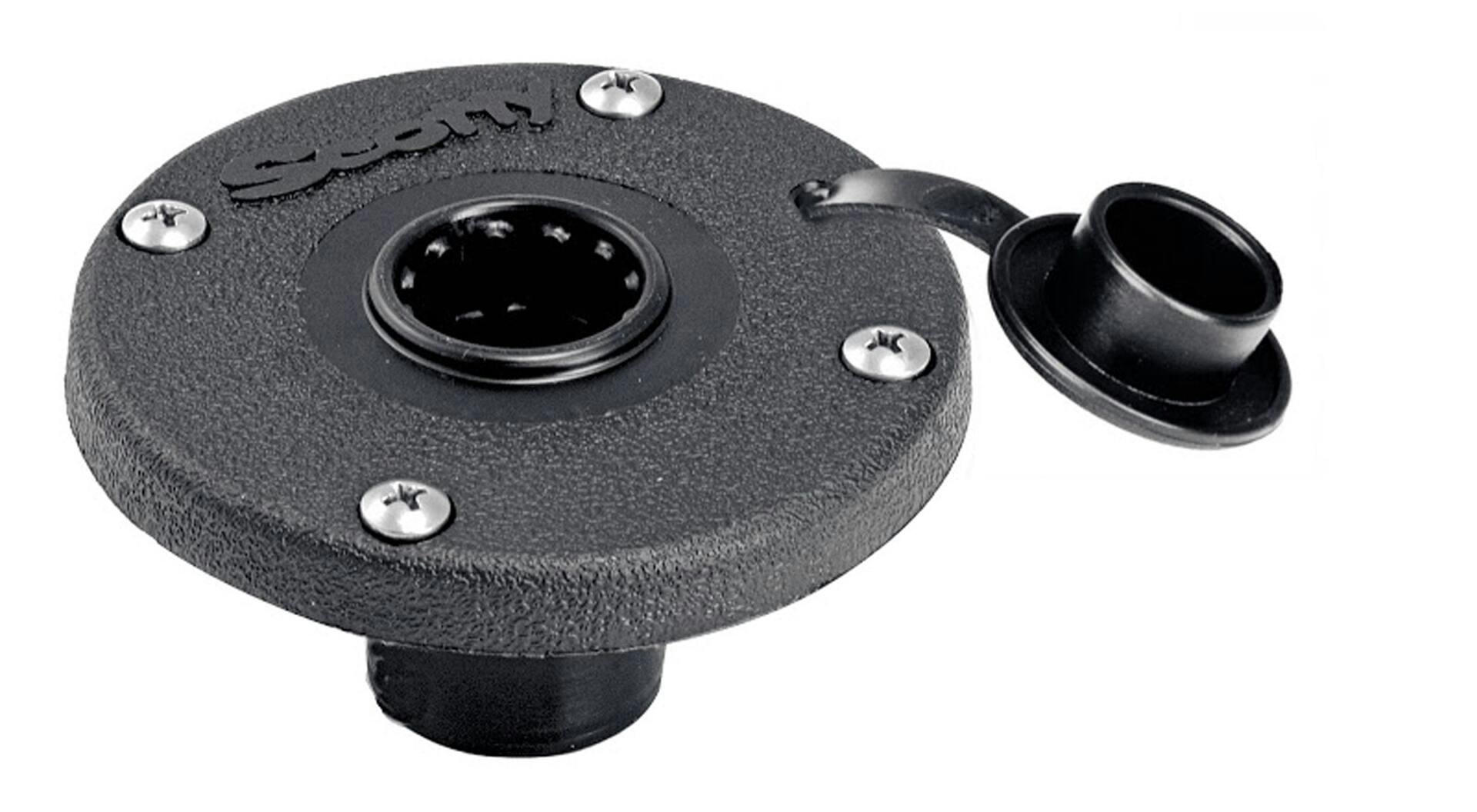 Scotty #344 Round Flush Deck Mounting Bracket with Rain Cap