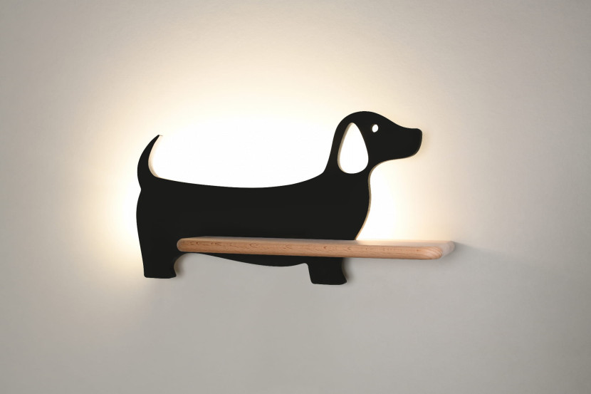 Lampa kinkiet DOG 5w led 4000k iq kids z przew czarny