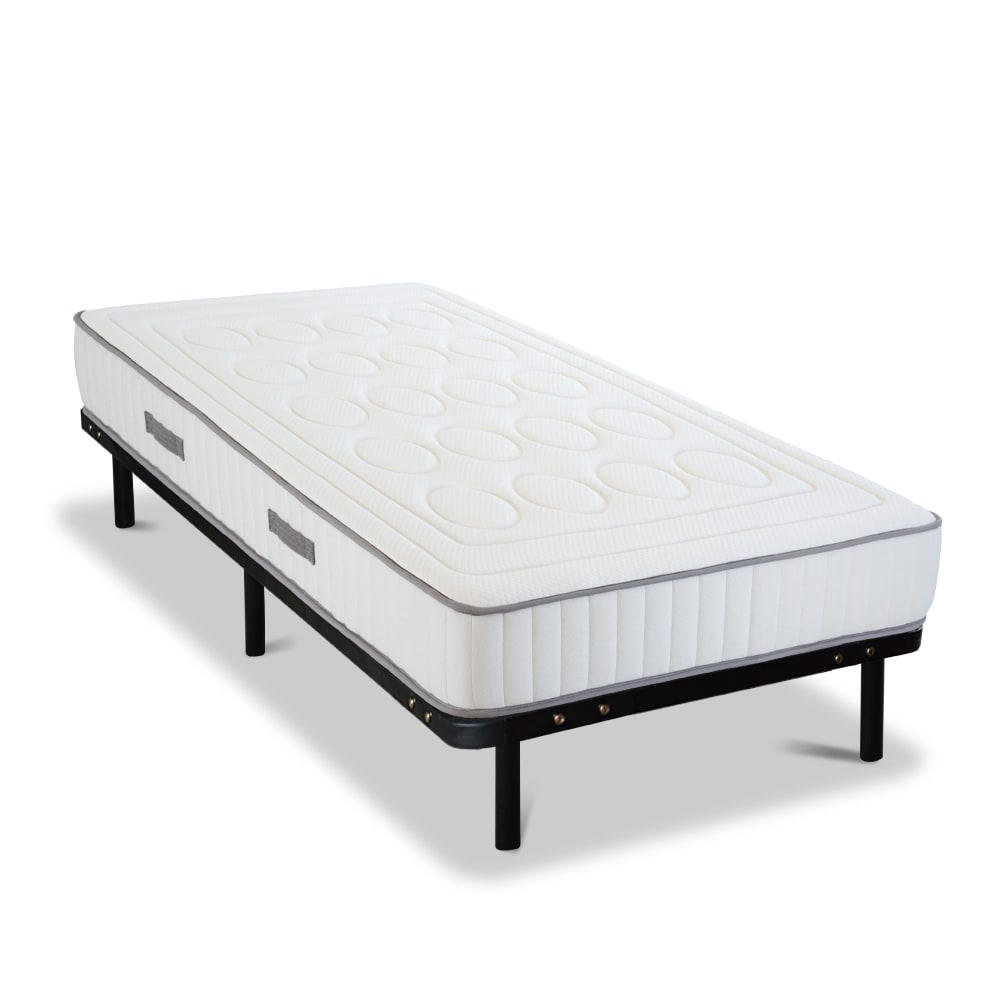 CRISTAL - Ensemble  90x200  Matelas + Sommier Métal
