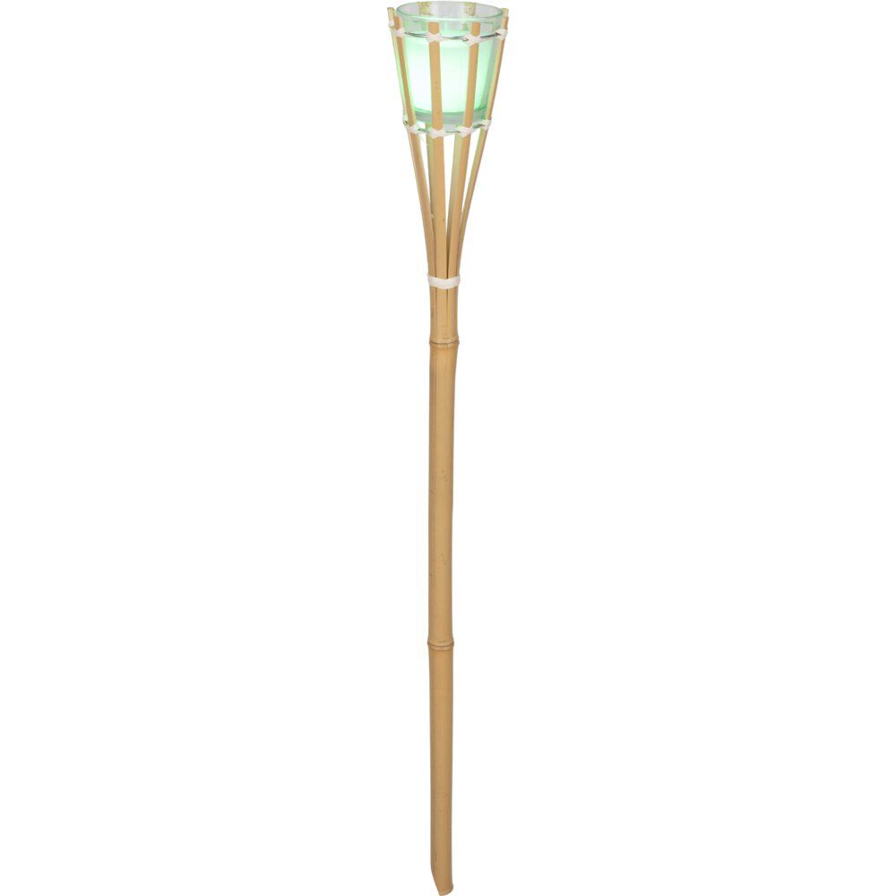 Torche bougie citronnelle à LED multicolore pique bambou Ø8,5xH76cm