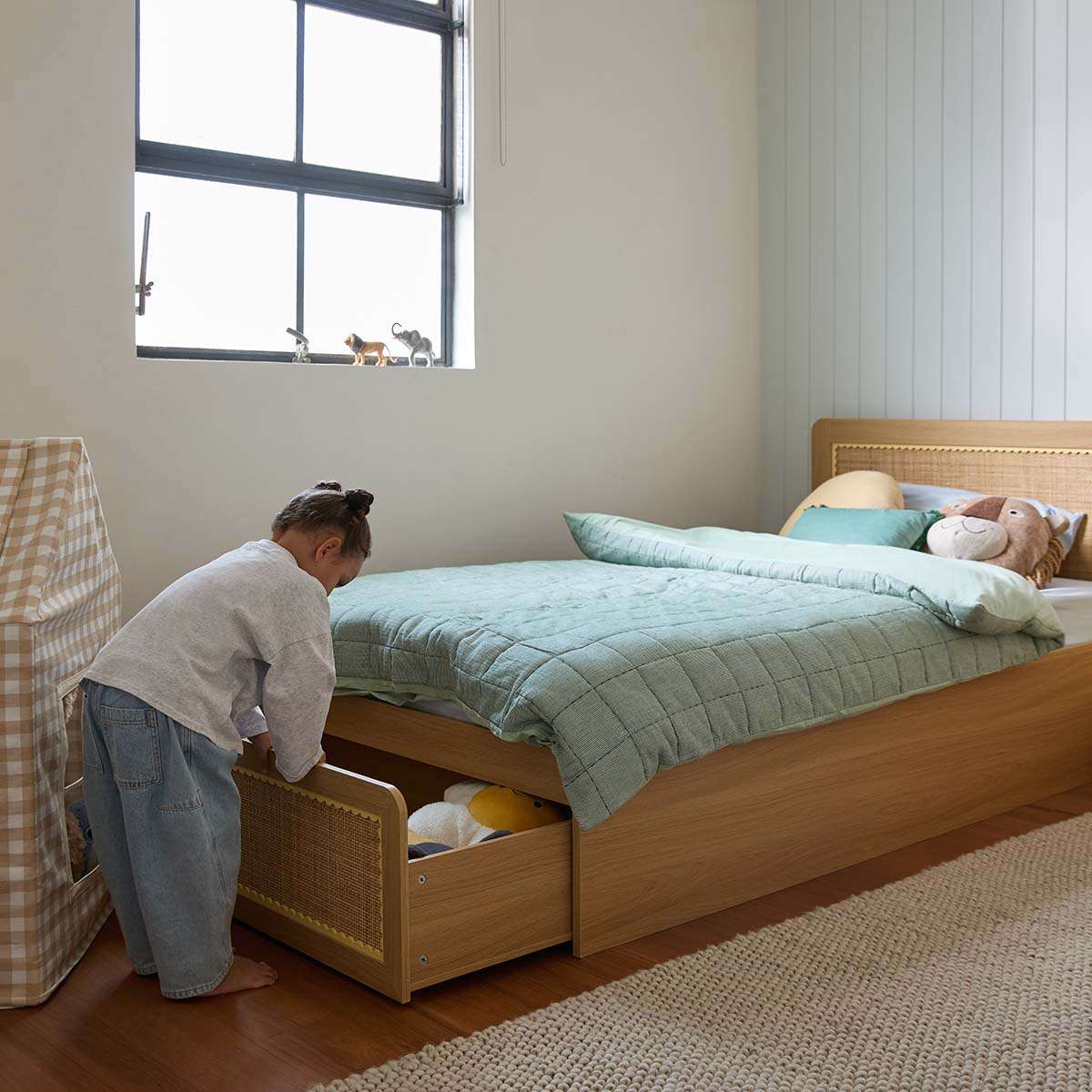 Bonnie Storage King Single Bed + Mattress Bundle