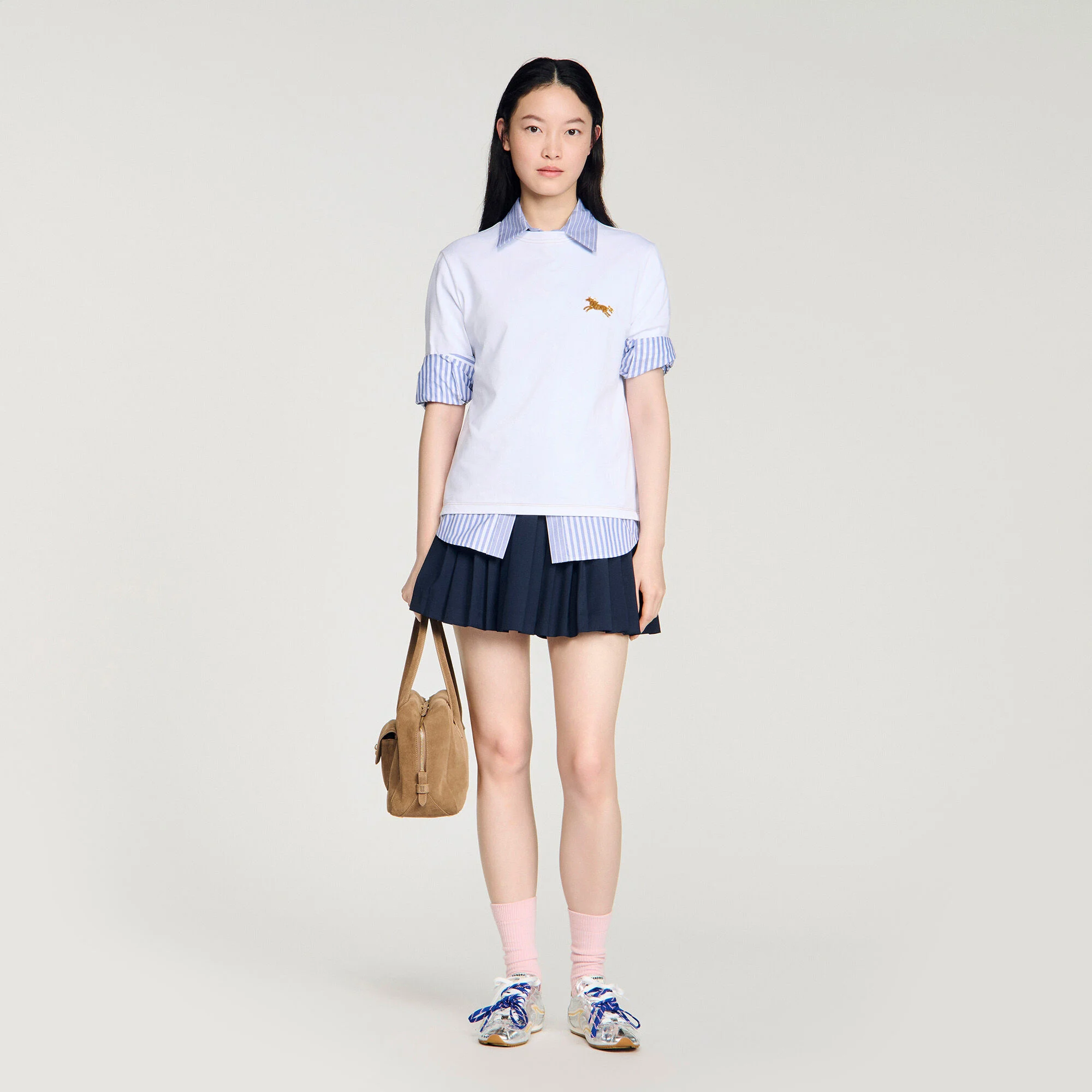 T-shirt en coton à broderie cheval