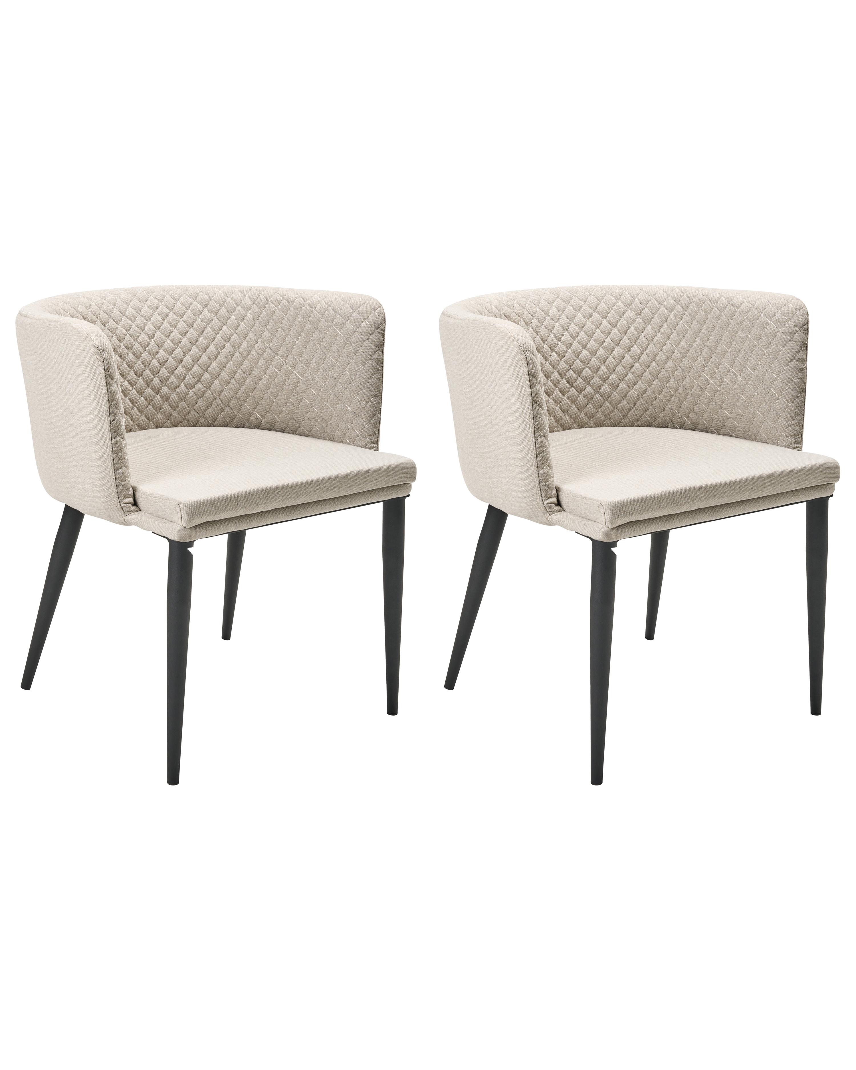 Set of 2 Garden Chairs LIMASSON Fabric Beige