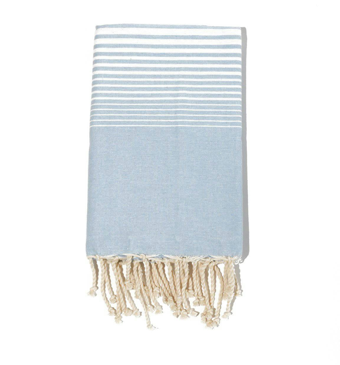 - Fouta en coton 100x200cm bleu ciel