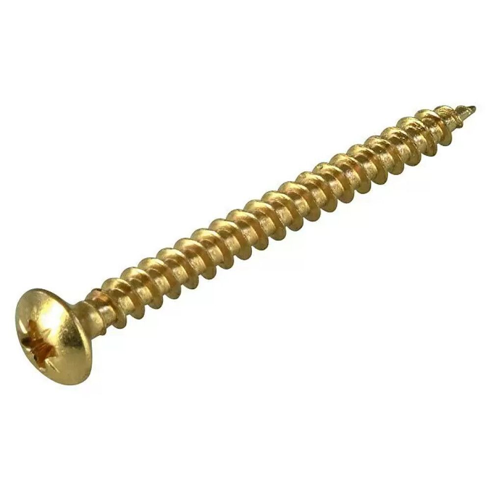 SPONPLATESKRUE STABILIT PZ2 MESSING/STÅL 4X60MM 10 STK