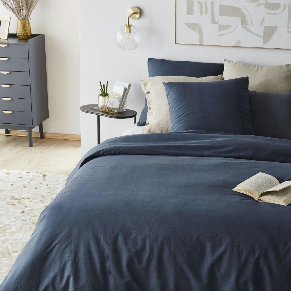 - Parure de lit en lyocell bleu marine 260x240