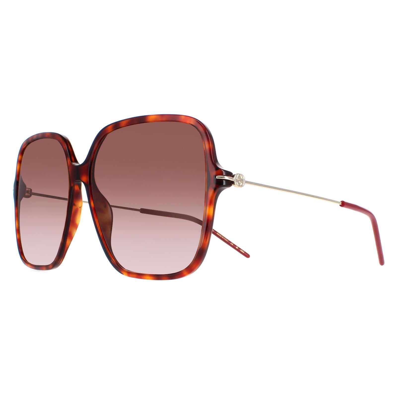 Gucci Square Dark Havana Brown Gradient GG1267S