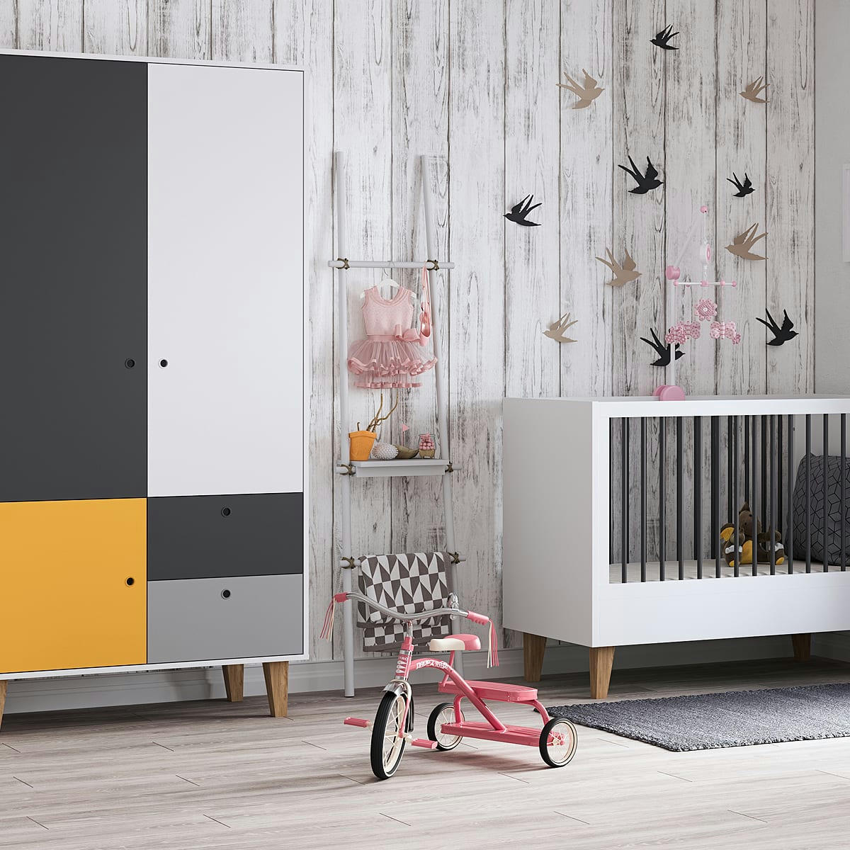 CONCEPT - Armoire 2 portes jaune