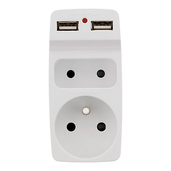 Biplite 2P 6A   2P T 16A   USB Zenitech