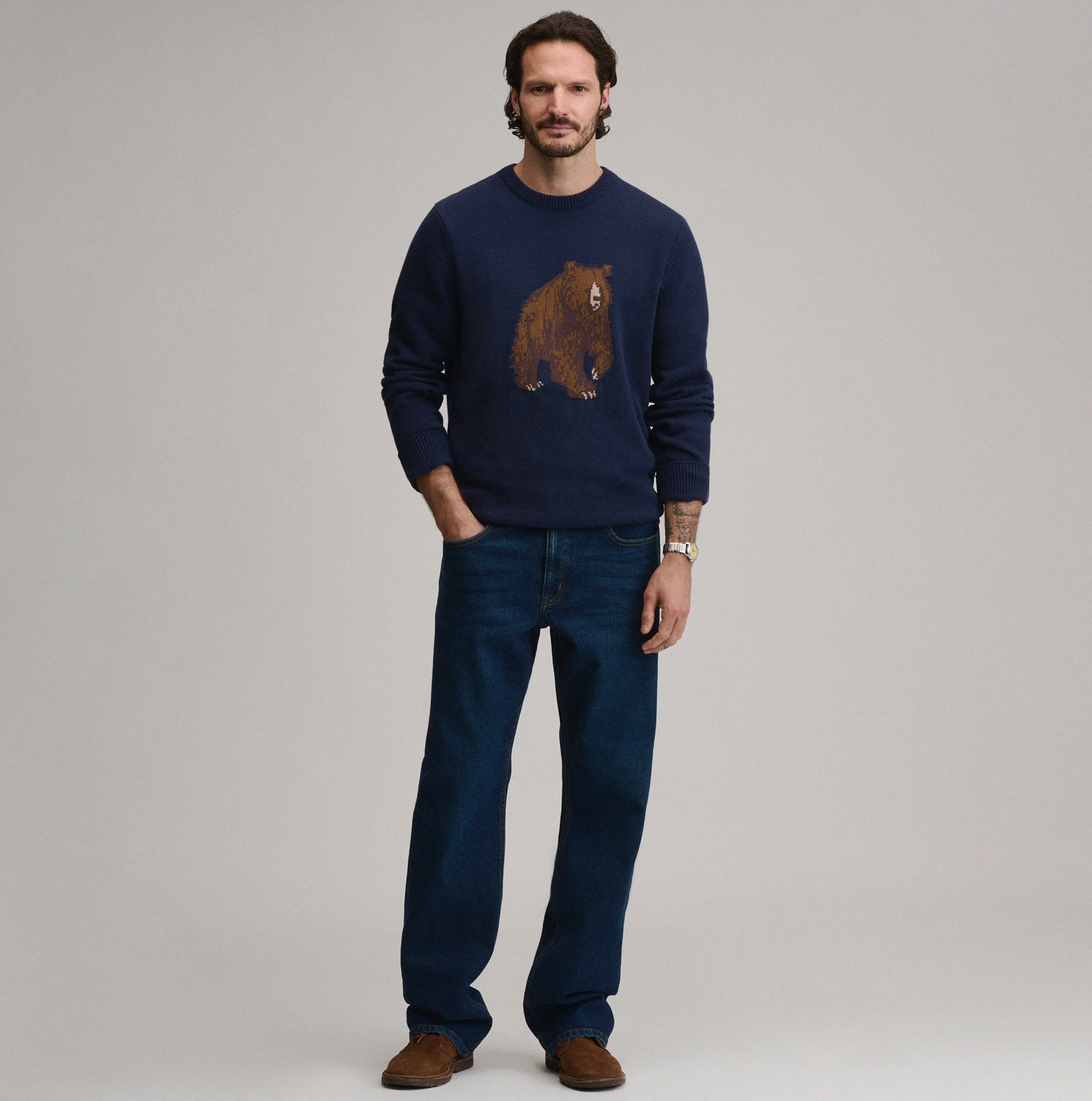 Men's Classic Crew Bear Sweater