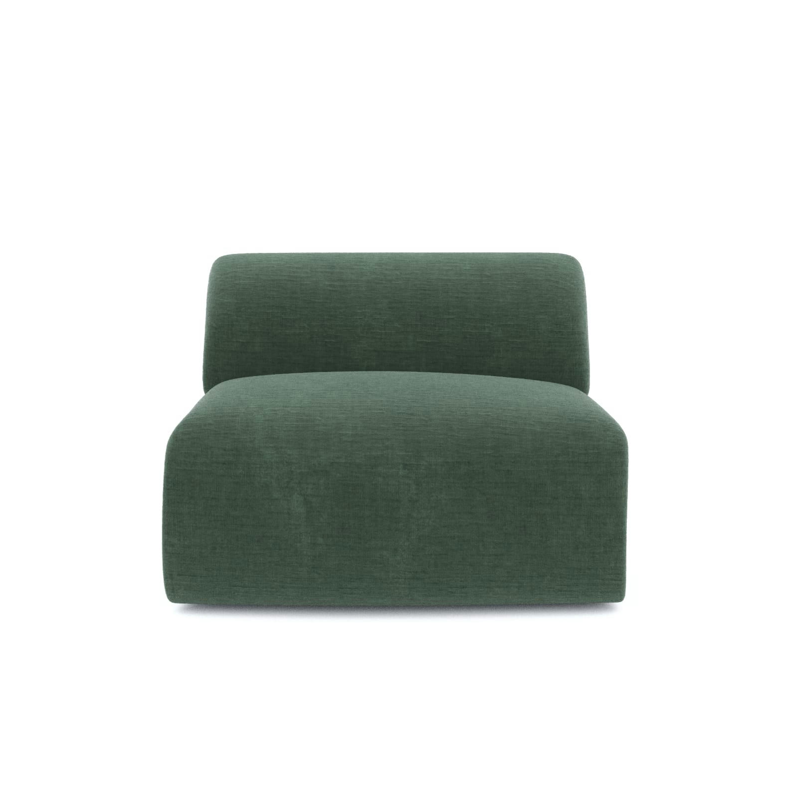 MYRA - Fauteuil sans accoudoirs velours texturé vert émeraude
