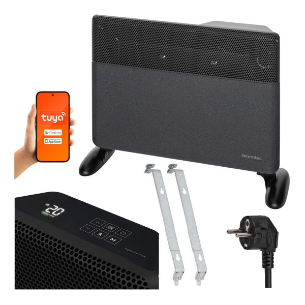 Grzejnik elektryczny inwerterowy 1500W Wi-Fi Antracyt Warmtec EGI-15A