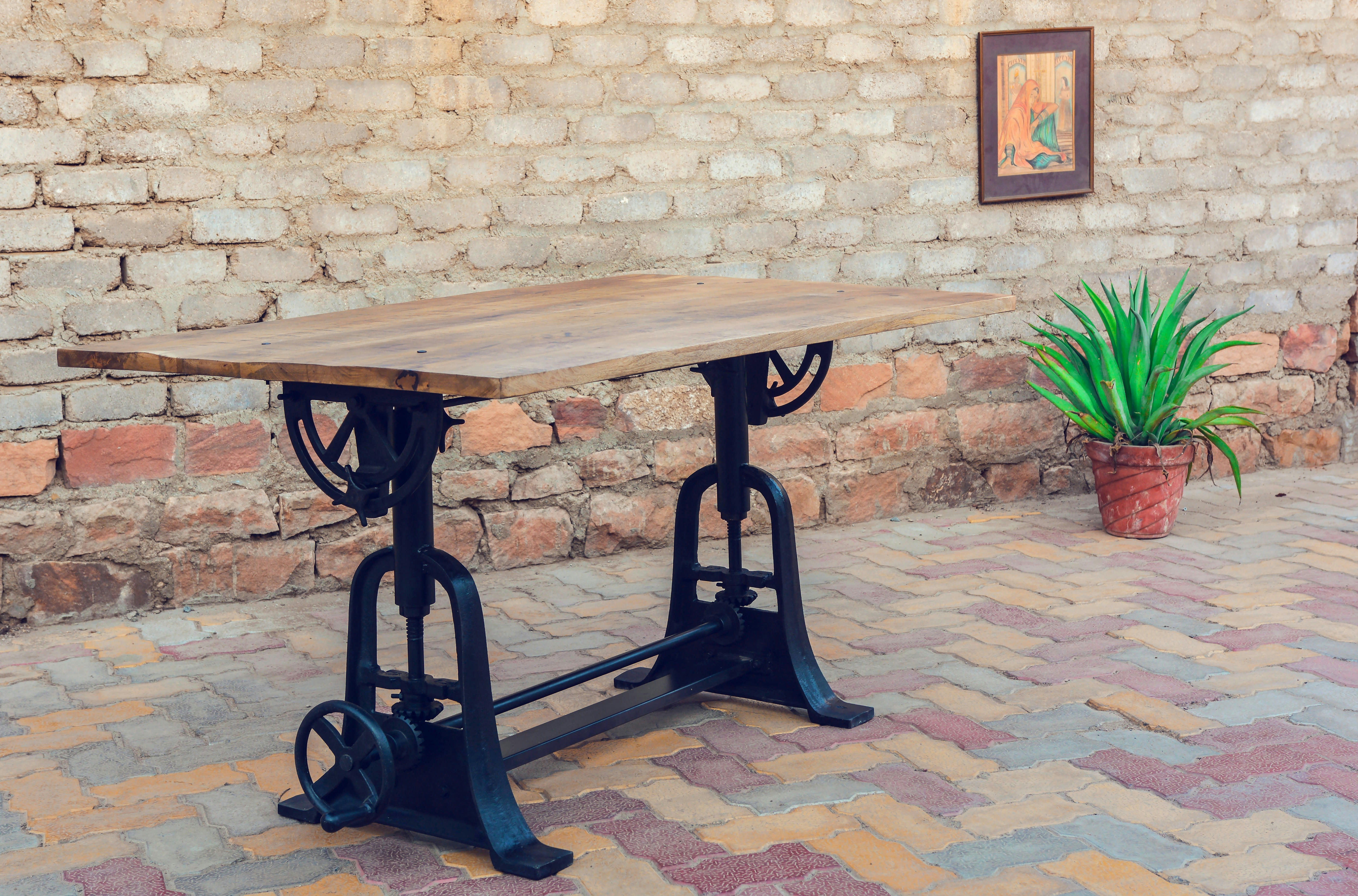 DRAW - Table en bois de style industriel L150