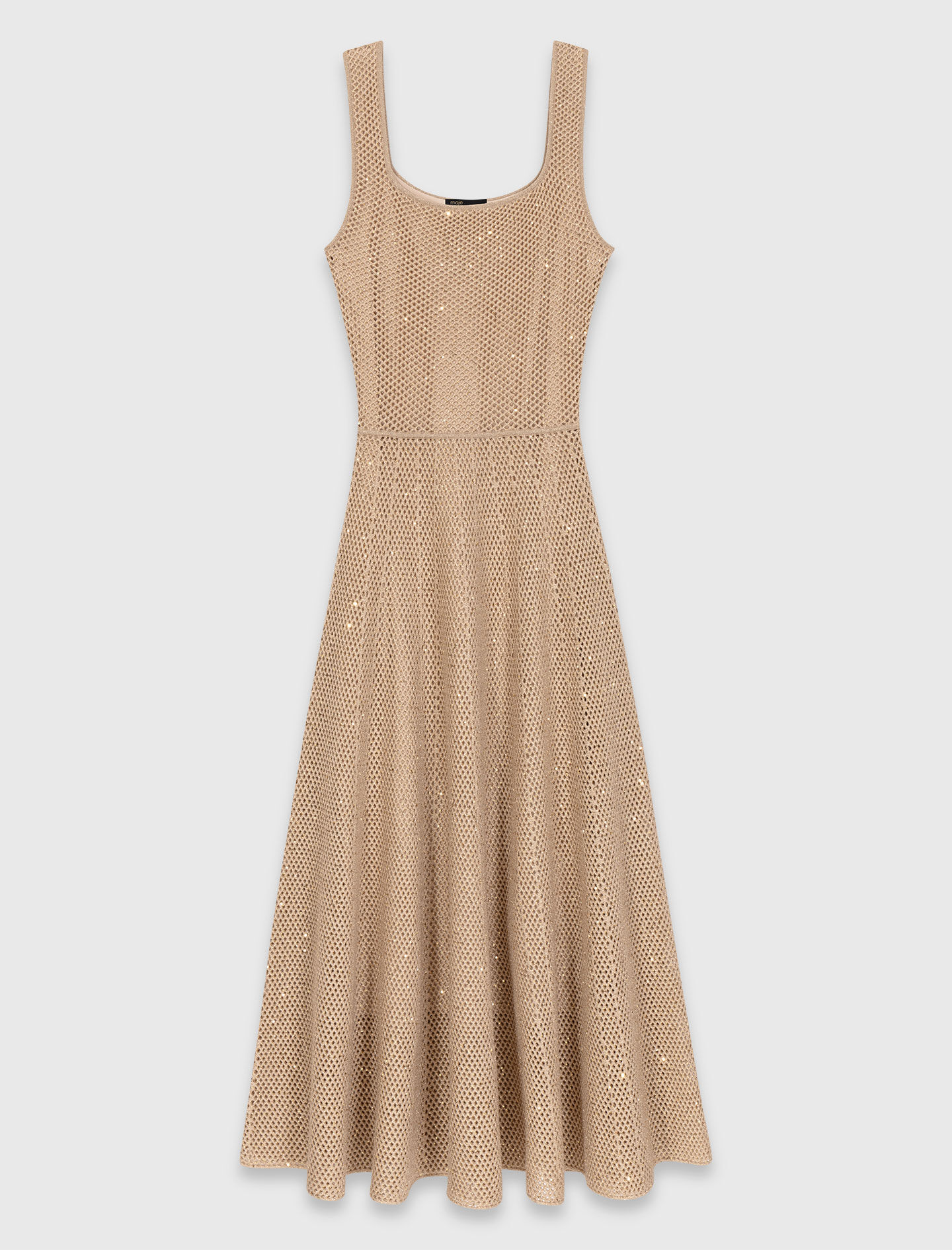 Robe longue en maille strassée