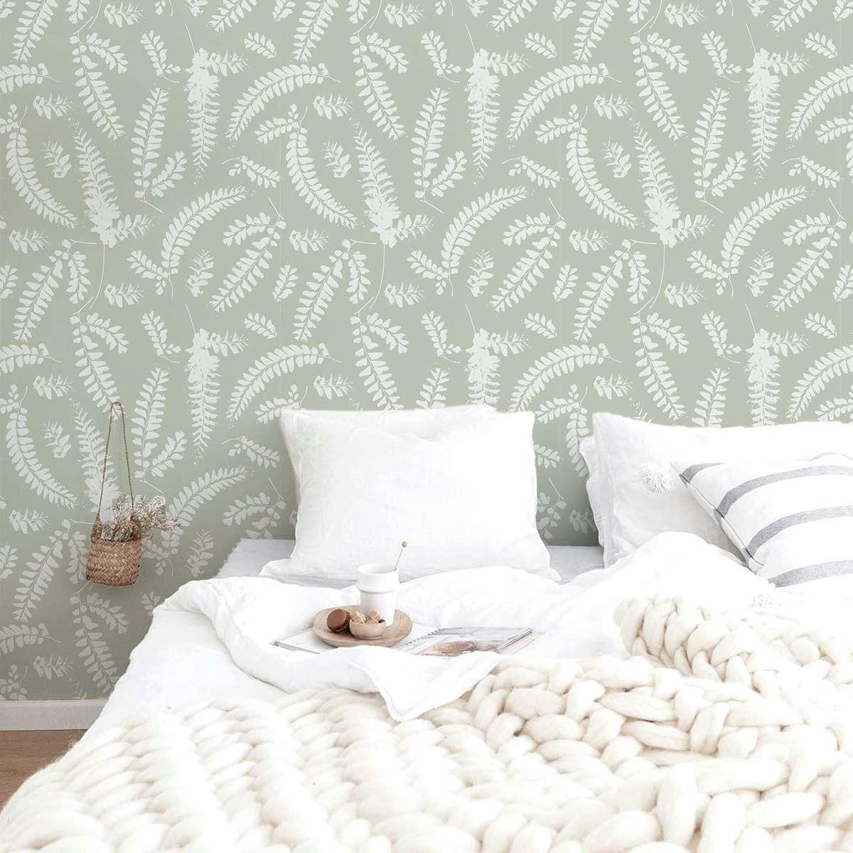 FOLIAGE - Papier peint vinyle adhésif feuillage vert 50x300 cm