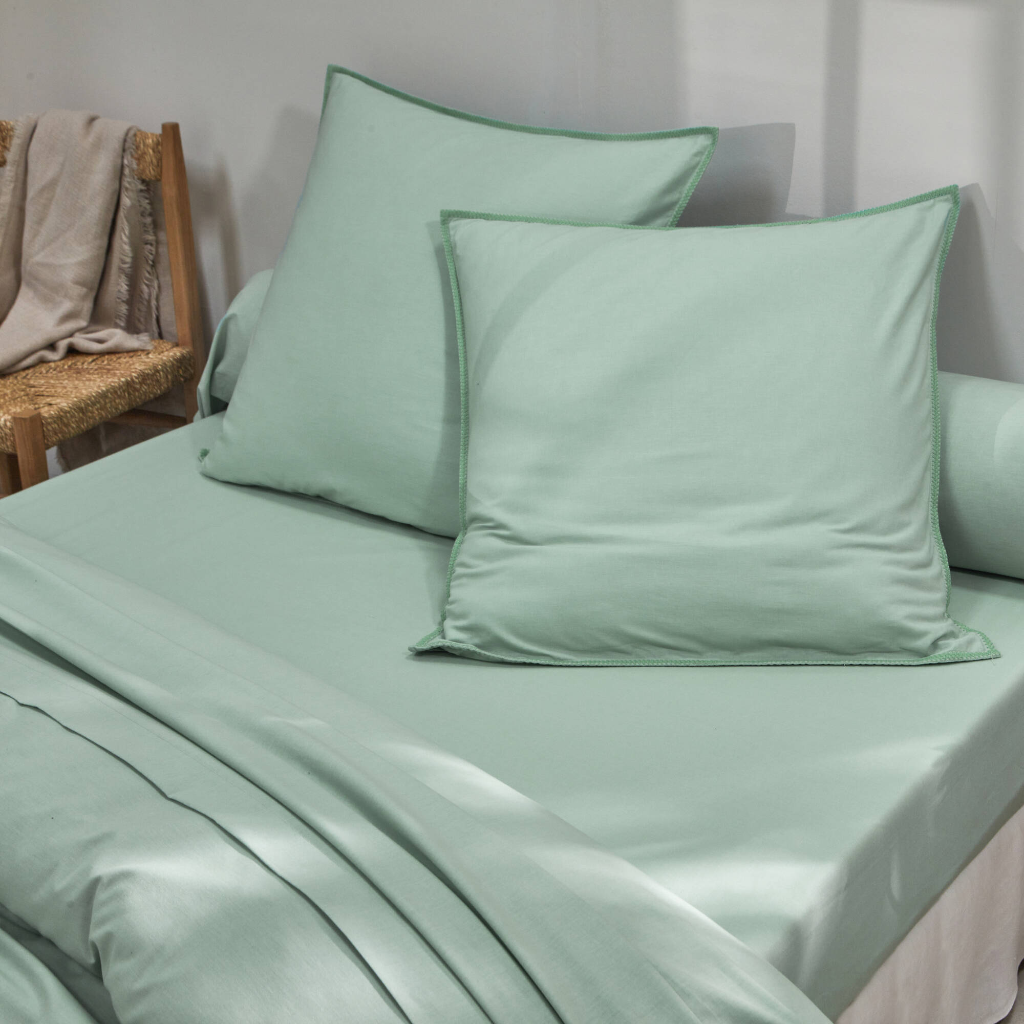 Linge de lit uni coton lavé