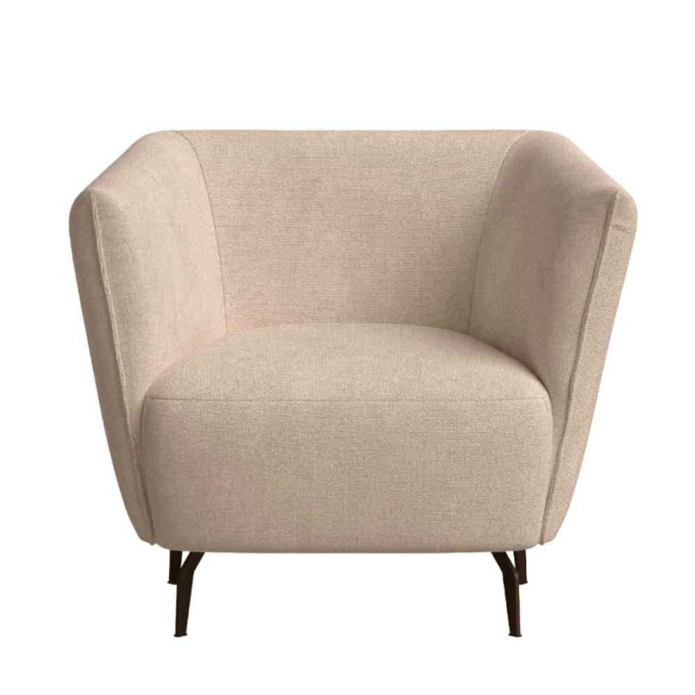 LEZA - Fauteuil avec tissu fabriqué à la main en couleur brun clair