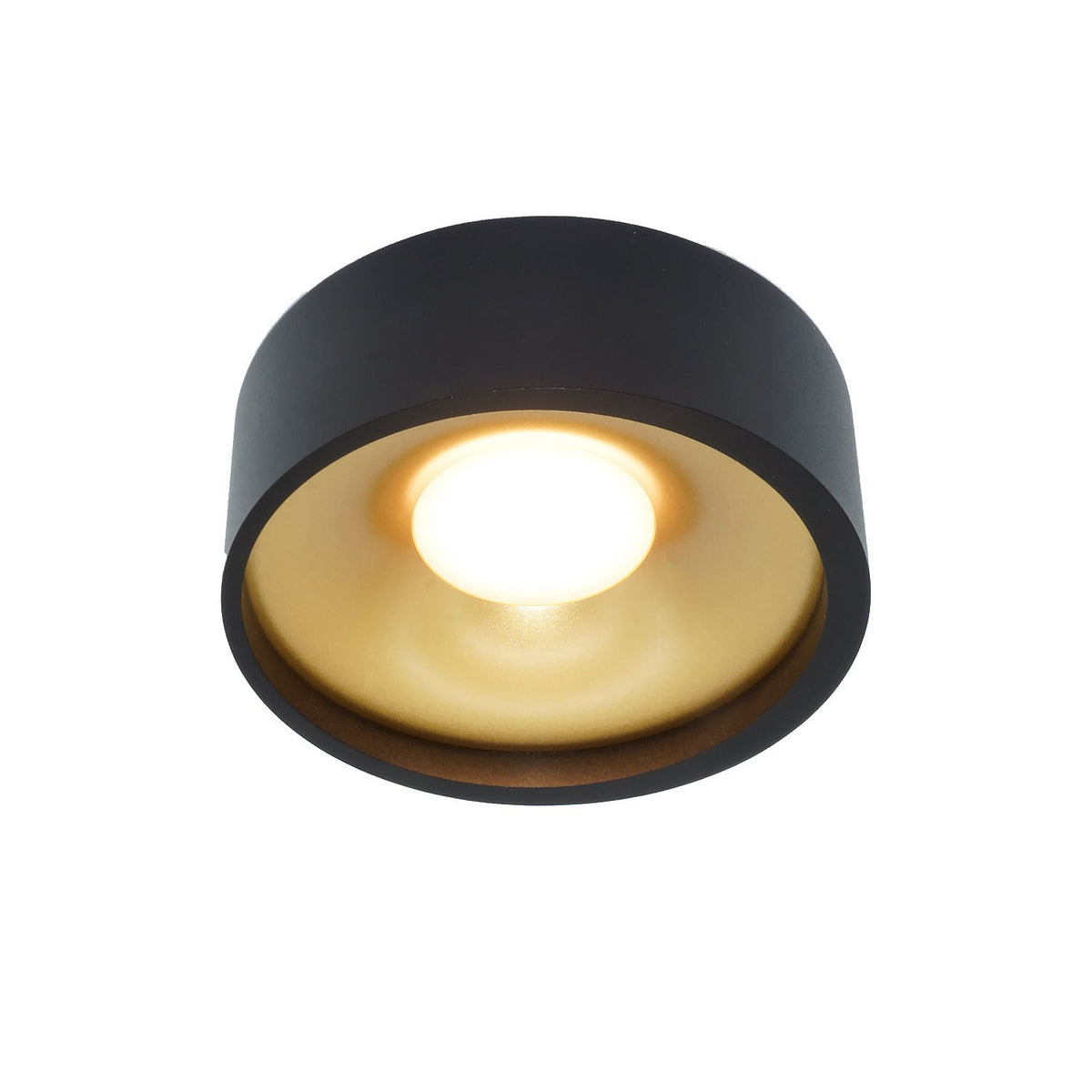 Artdelight plafondlamp Orlando - 1 lichts - 14 x 5  cm - zwart - goud