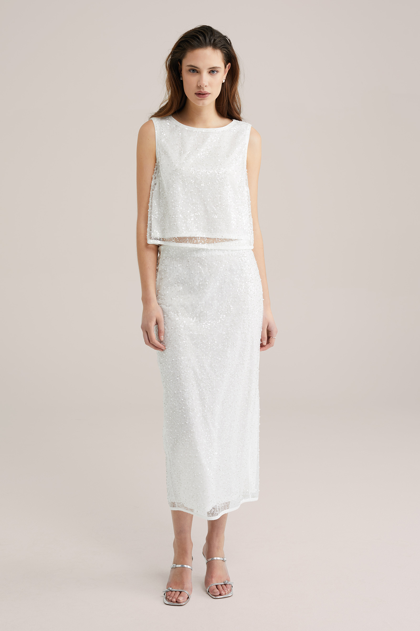 Dames Midi-rok met pailletten