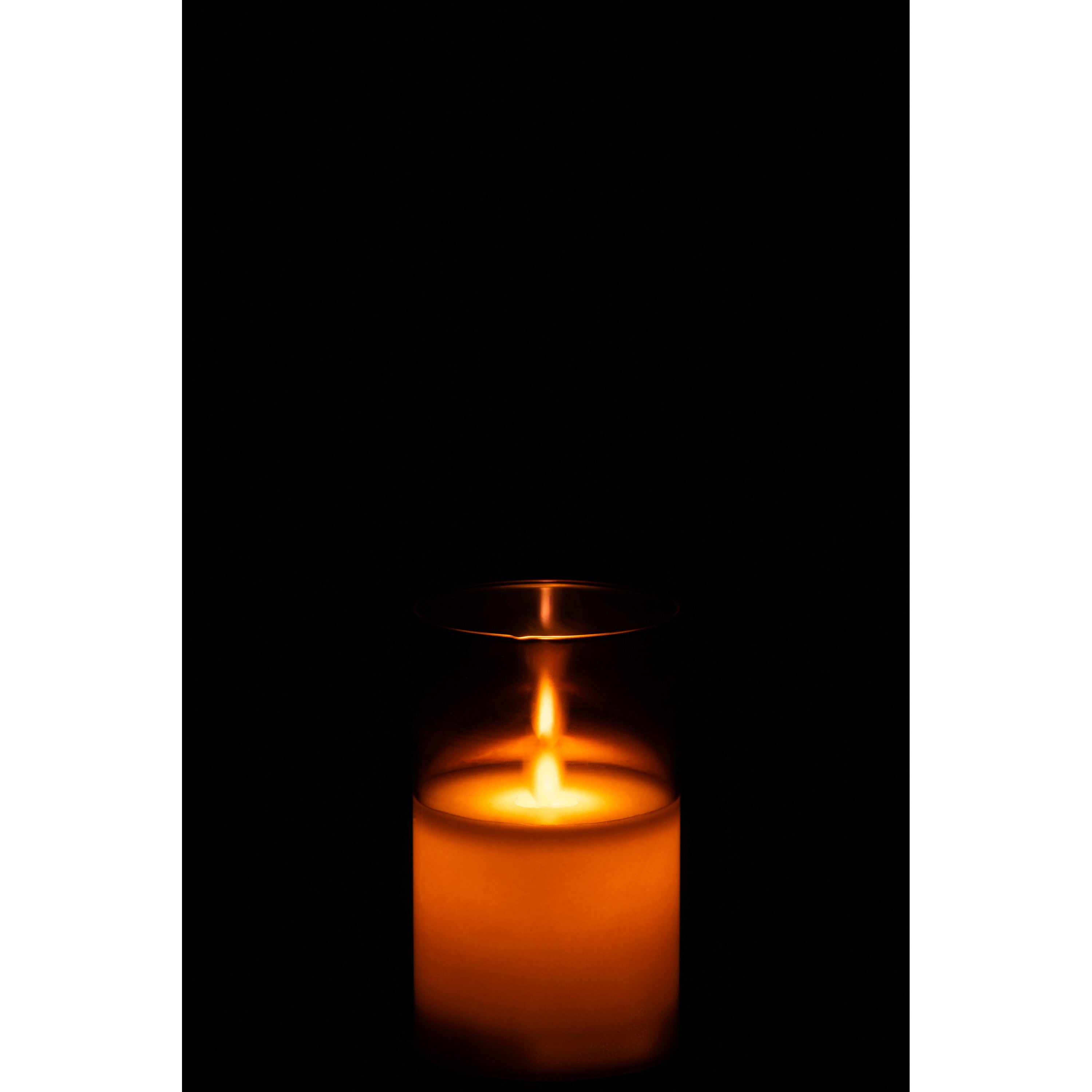 J-Line lamp Blinkend - glas - bruin - small - LED lichtjes
