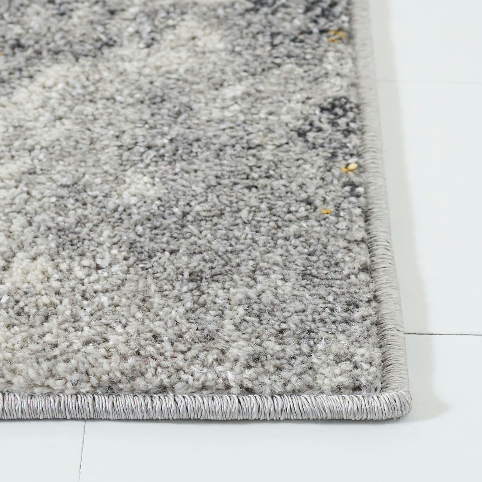 ADIRONDACK - Tapis de salon interieur en gris & jaune, 91 x 152 cm