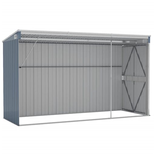 NNEVL Wall-mounted Garden Shed Grey 118x288x178 cm Galvanised Steel