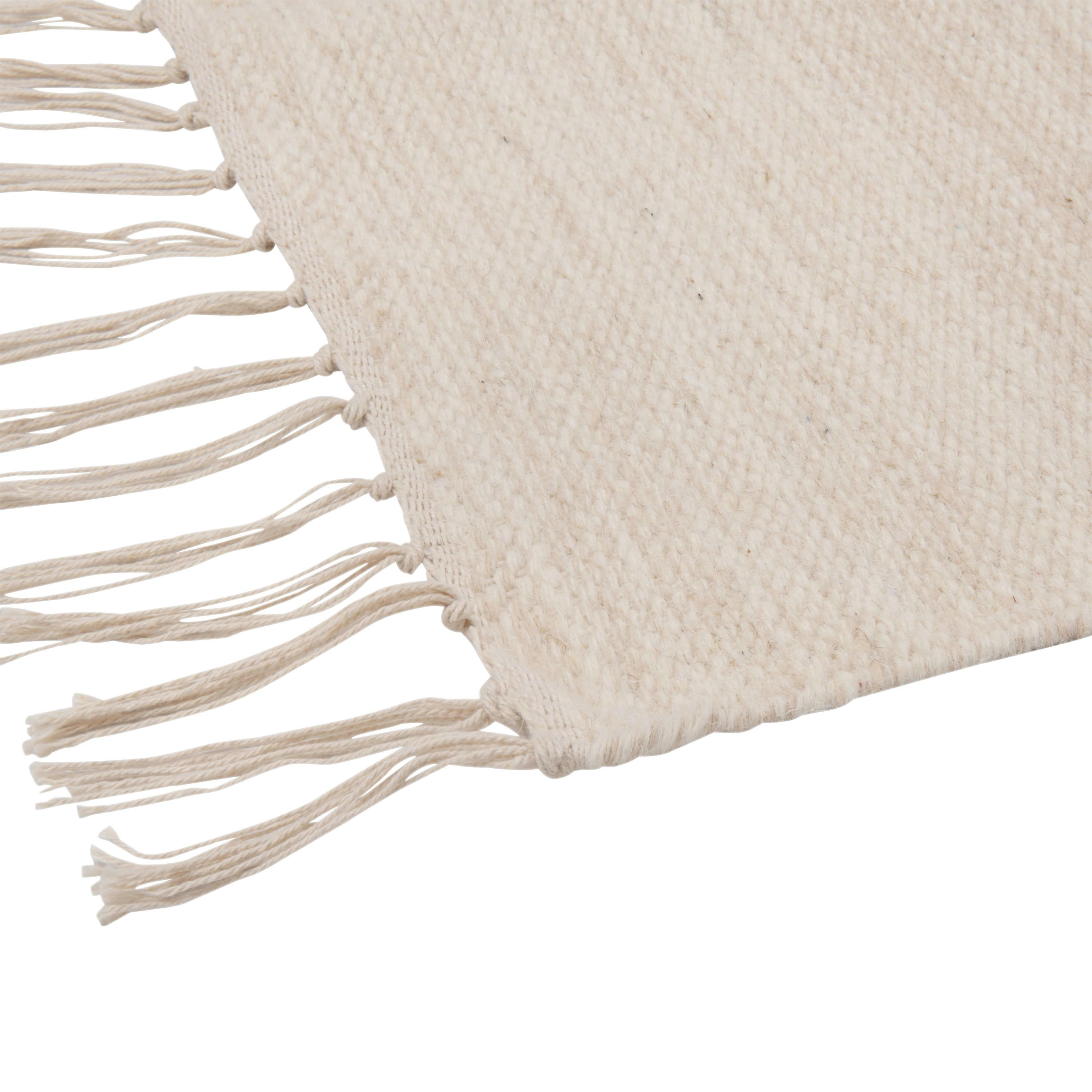 JANOTA - Tapis tissé à la main en laine écrue et beige 60x90