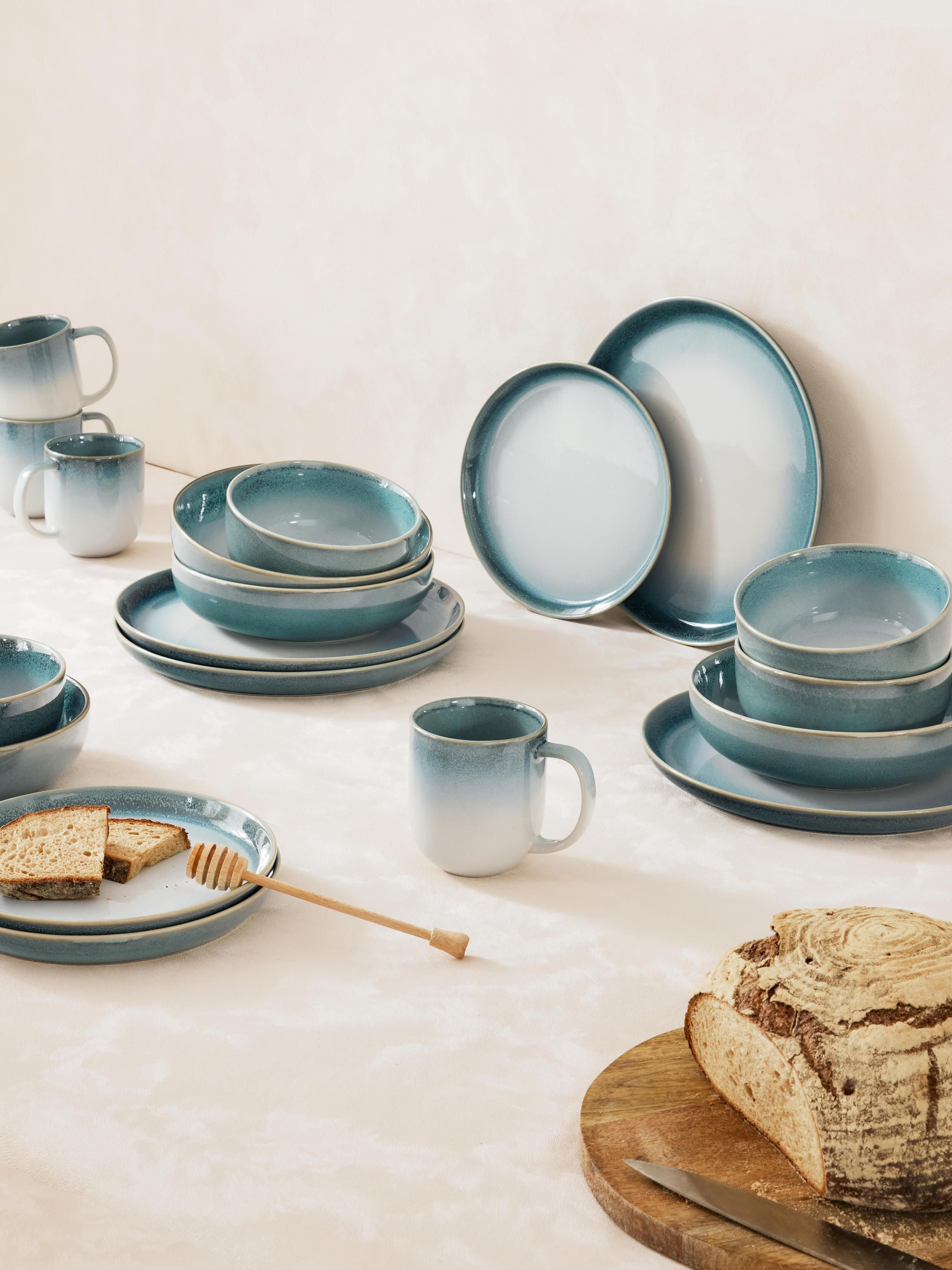 Speiseteller Havana mit reaktiver Glasur, 4er-Set