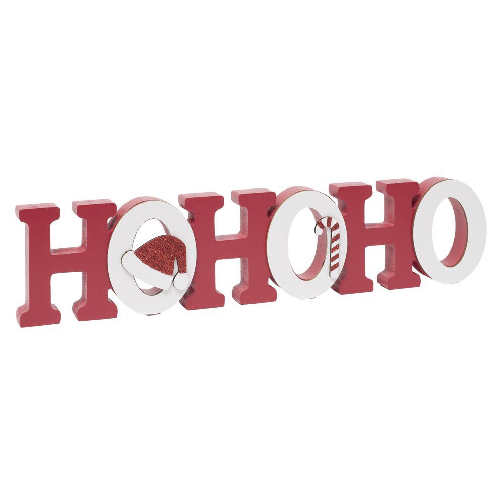 Mot décoratif de No&euml;l "Ho Ho Ho" à poser L38cm
