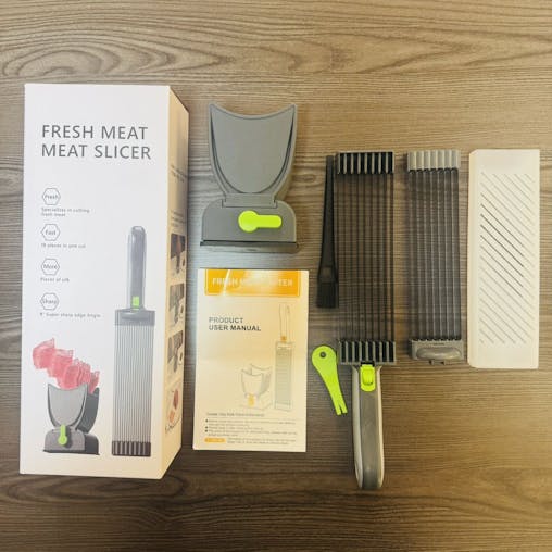 NNETM Manual Meat Slicer Set with Interchangeable Blades