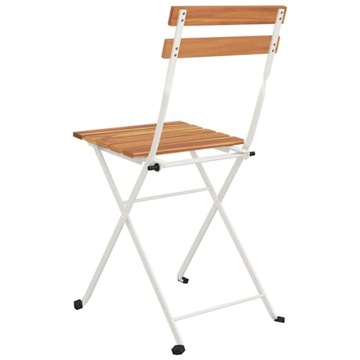 NNEVL Folding Bistro Chairs 4 pcs Solid Wood Acacia and Steel