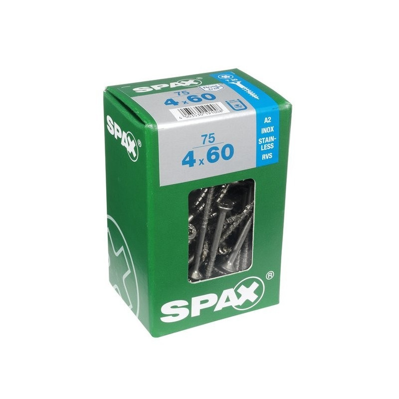 Vis TF Torx en inox Ø 4 x 60 mm 75 pièces SPAX