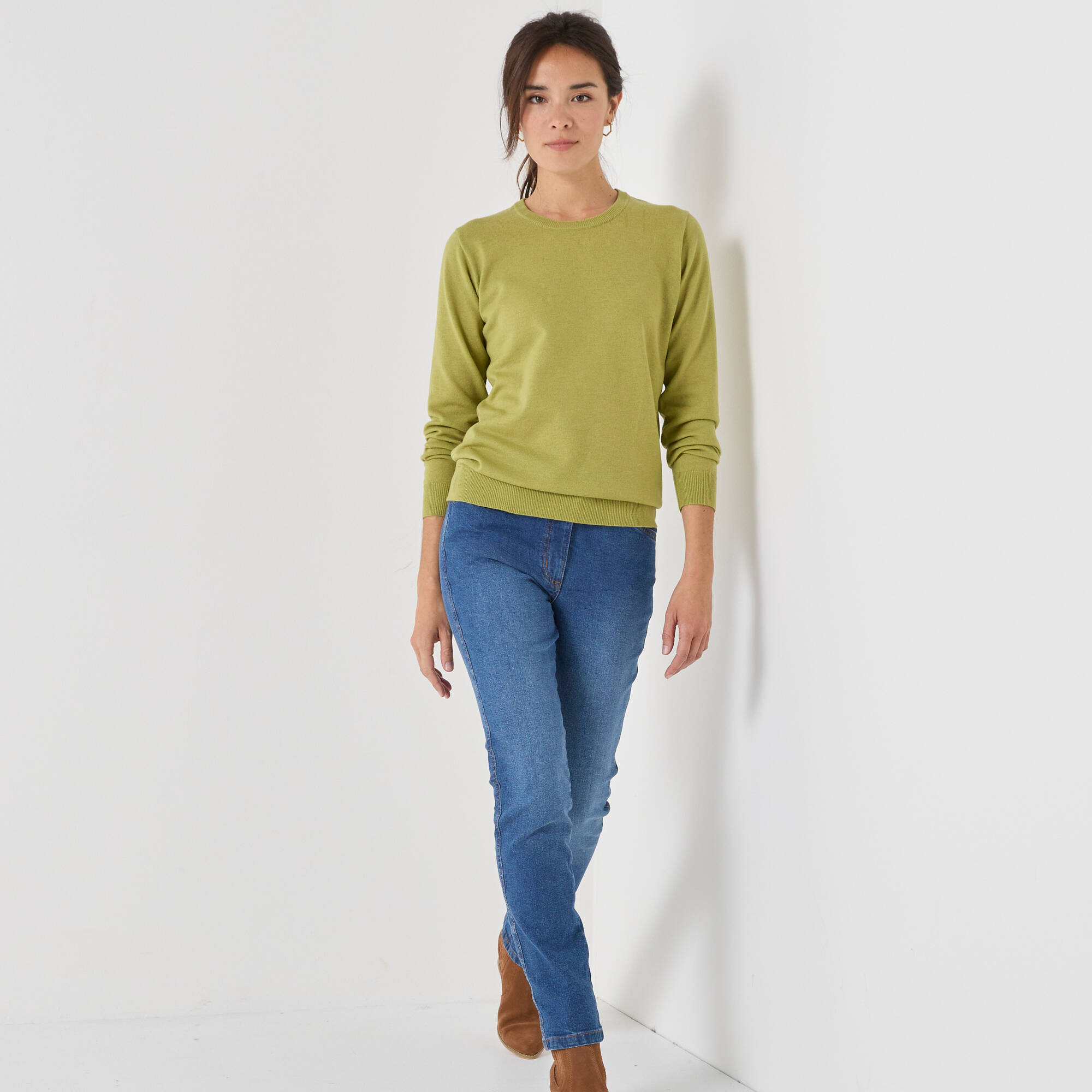 Pull col rond, laine d'agneau