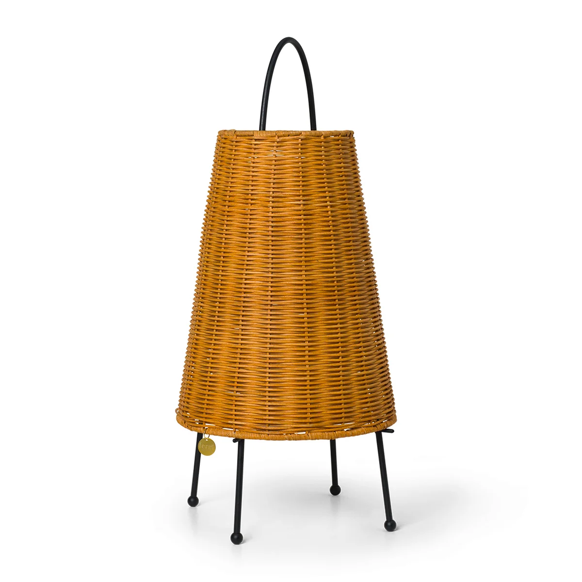 Ferm Living - Porti LED Akku Tischleuchte Rattan, natur