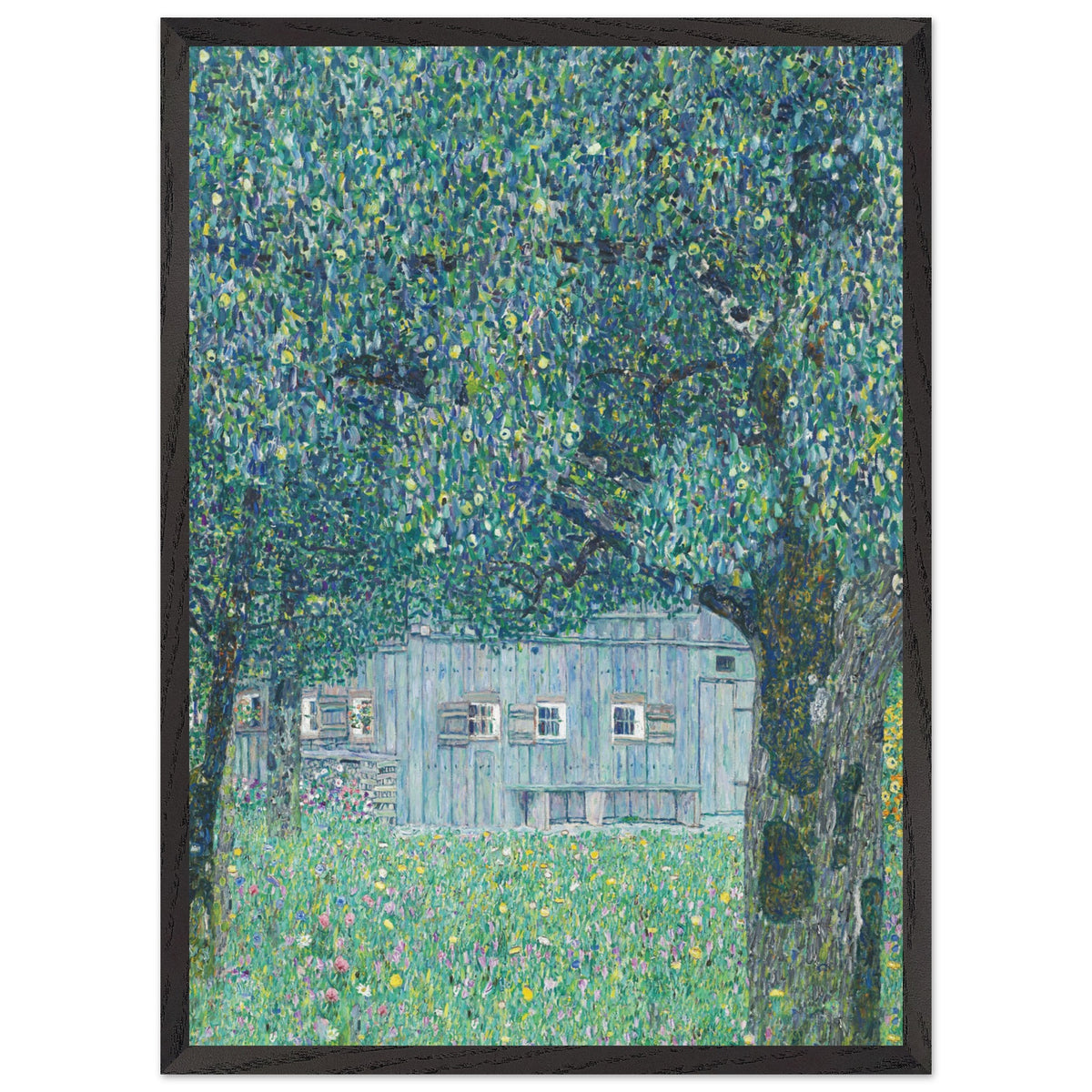Artfulprints Poster met Lijst Gustav Klimt - Farmhouse in upper Austria  - 50x70 cm - Donkergroen