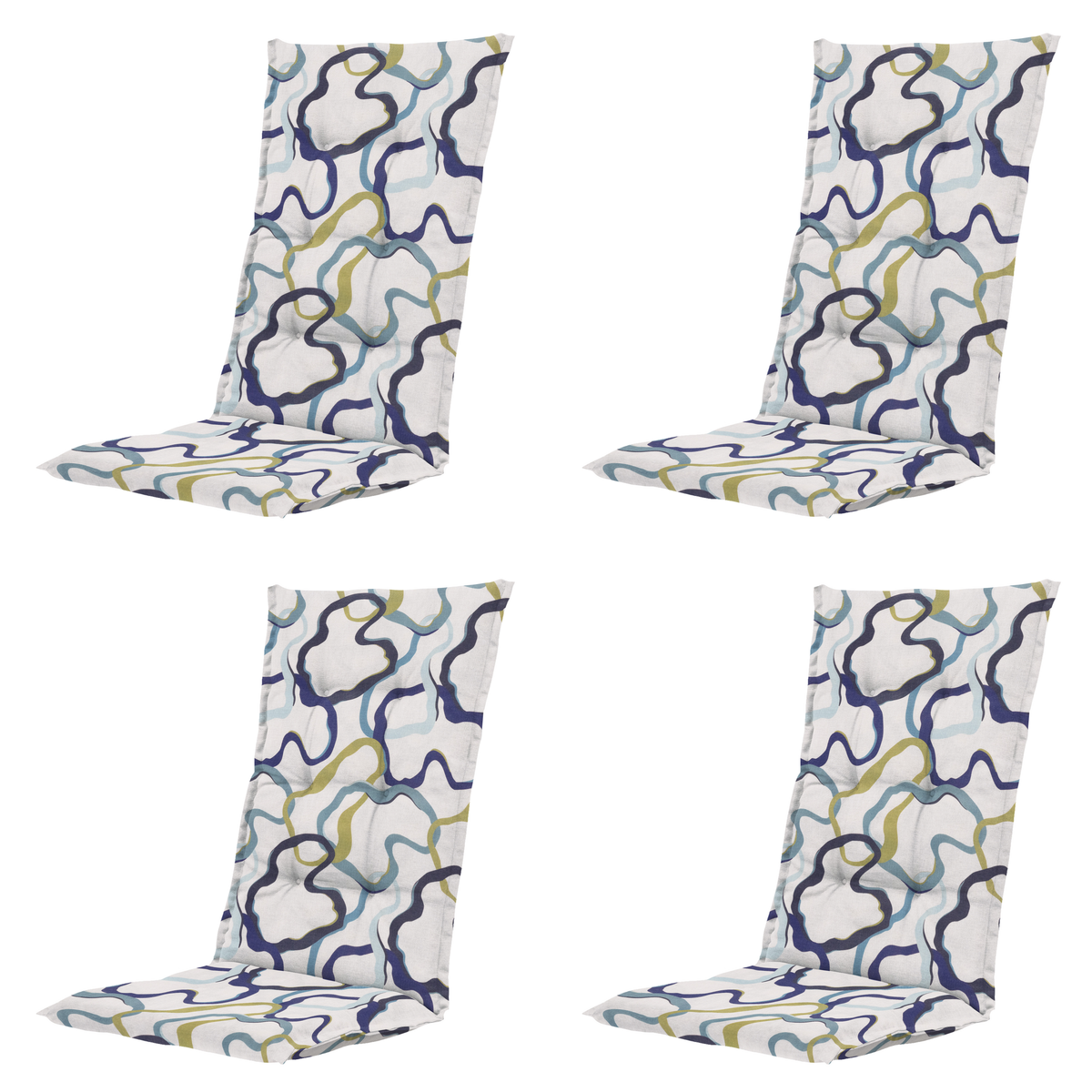 Madison tuinstoelkussen hoge rug Blaze - multikleur - 123x50x5cm - set van 4