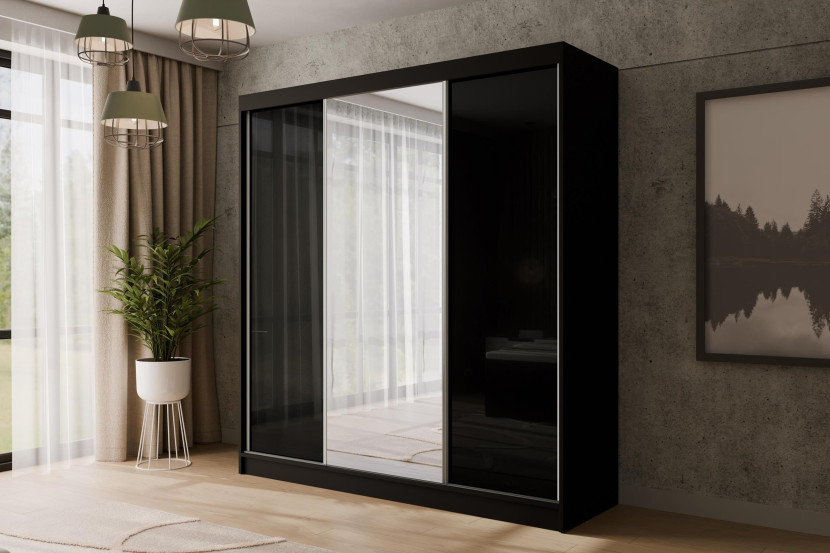 Szafa z drzwiami przesuwnymi Lacobel V2-STILO 200 x 215 cm