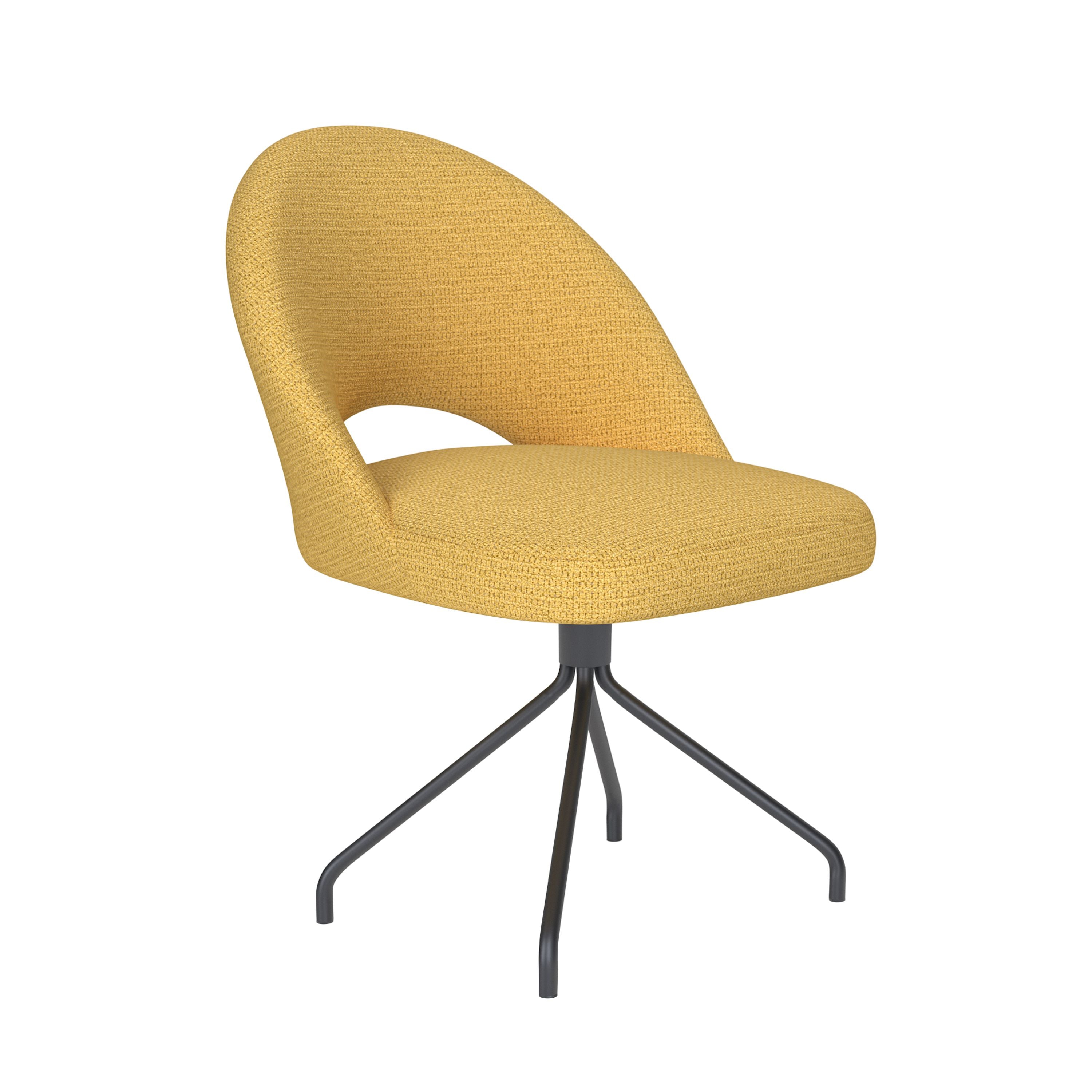Housecraft Living Mick Eetkamerstoel Draaibaar Metaal Spider Okergeel
