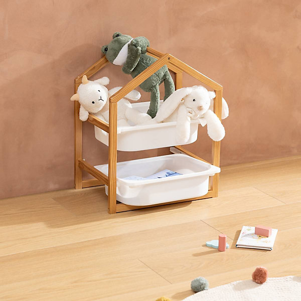 Meuble de rangement 2 étagères Bako blanc 43x54,5cm - Atmosphera