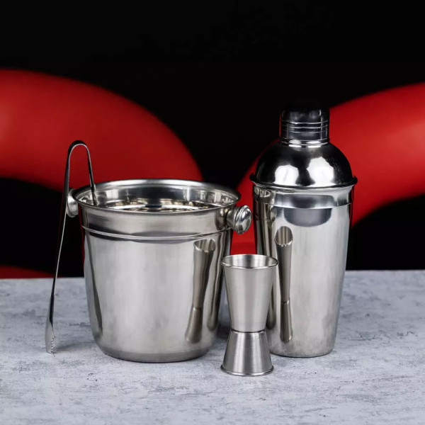Zestaw barmański barowy do koktajli drinków 4 elementy Shaker KINGHOFF