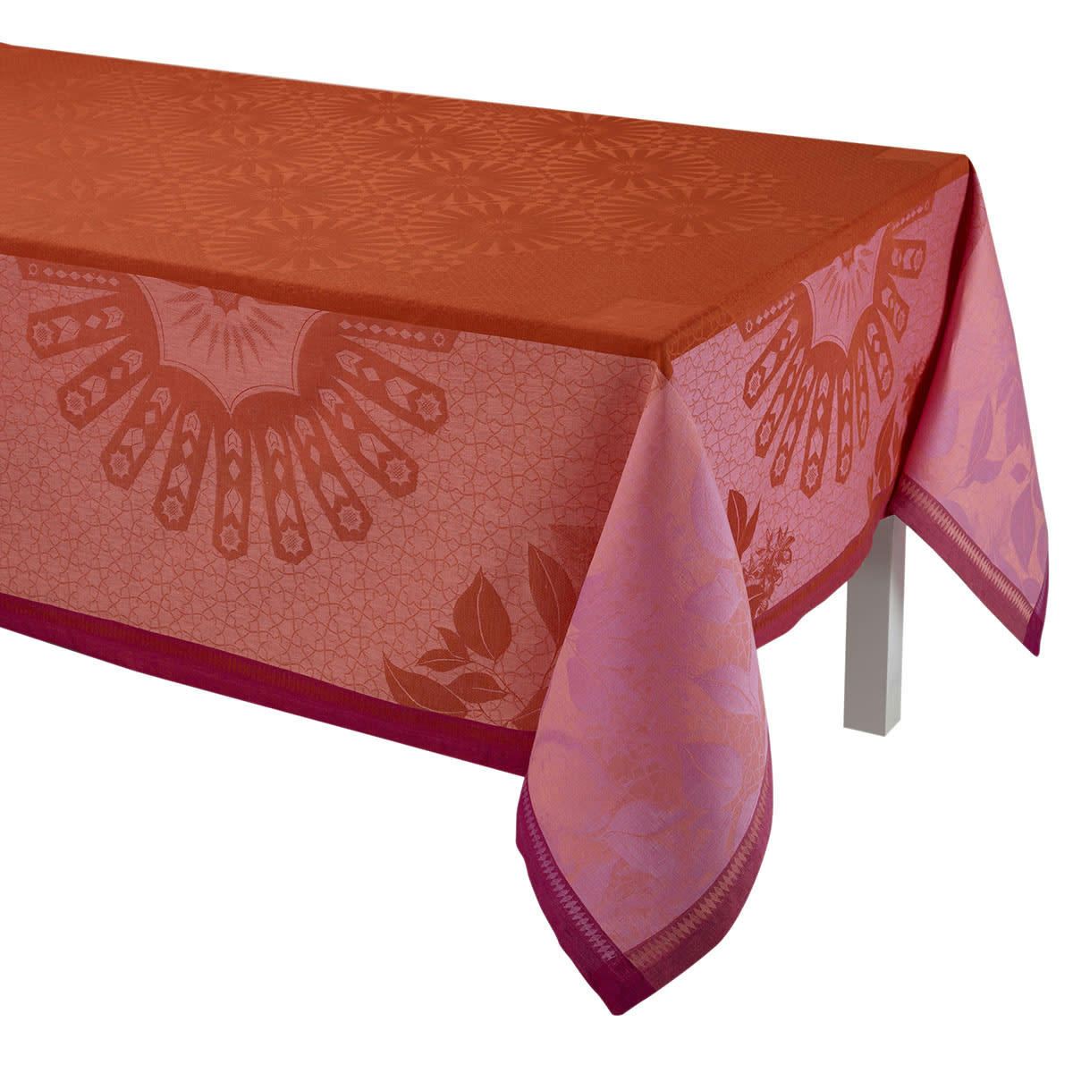 JARDIN D'ORIENT - Nappe en lin terracotta 175 x 175