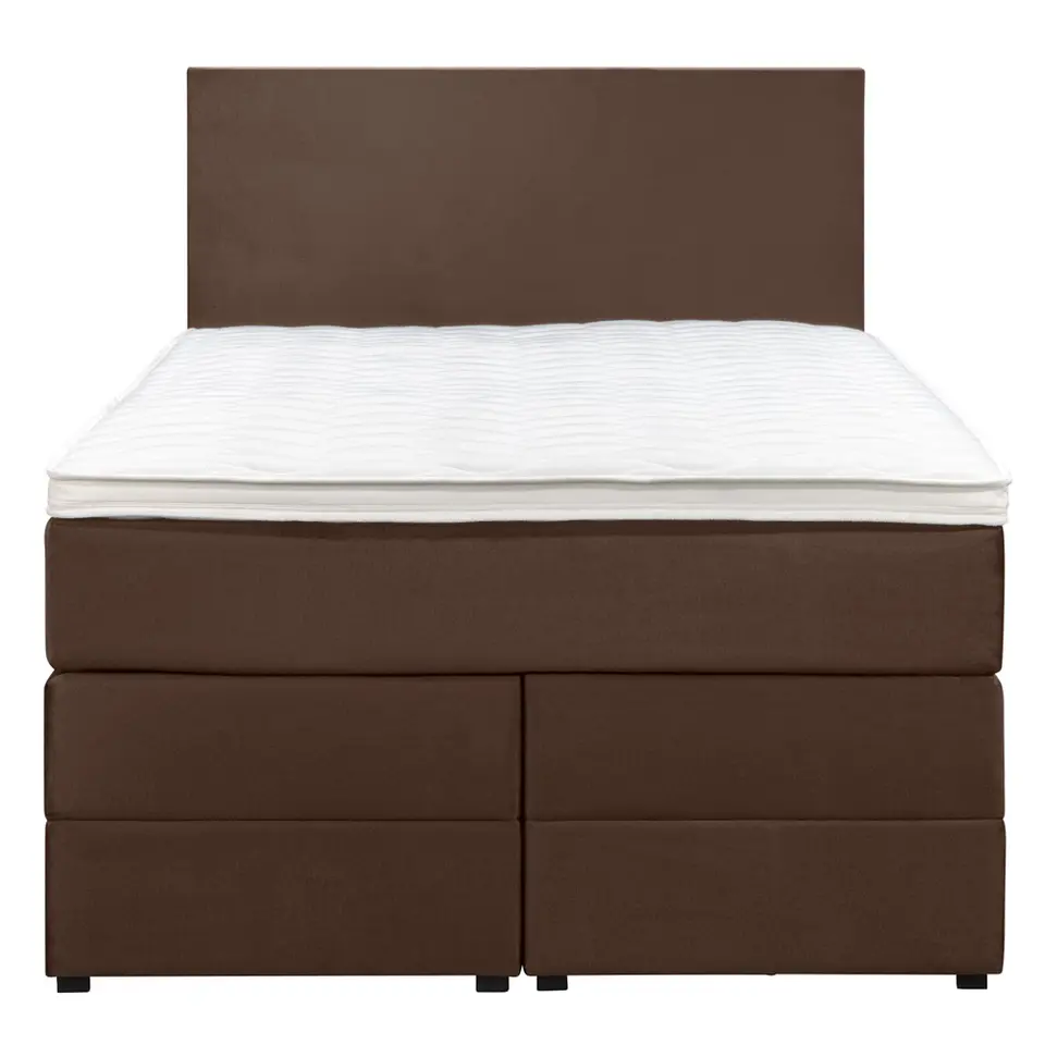 Boxspring met opbergruimte Liv egaal - bruin - 120x200 cm