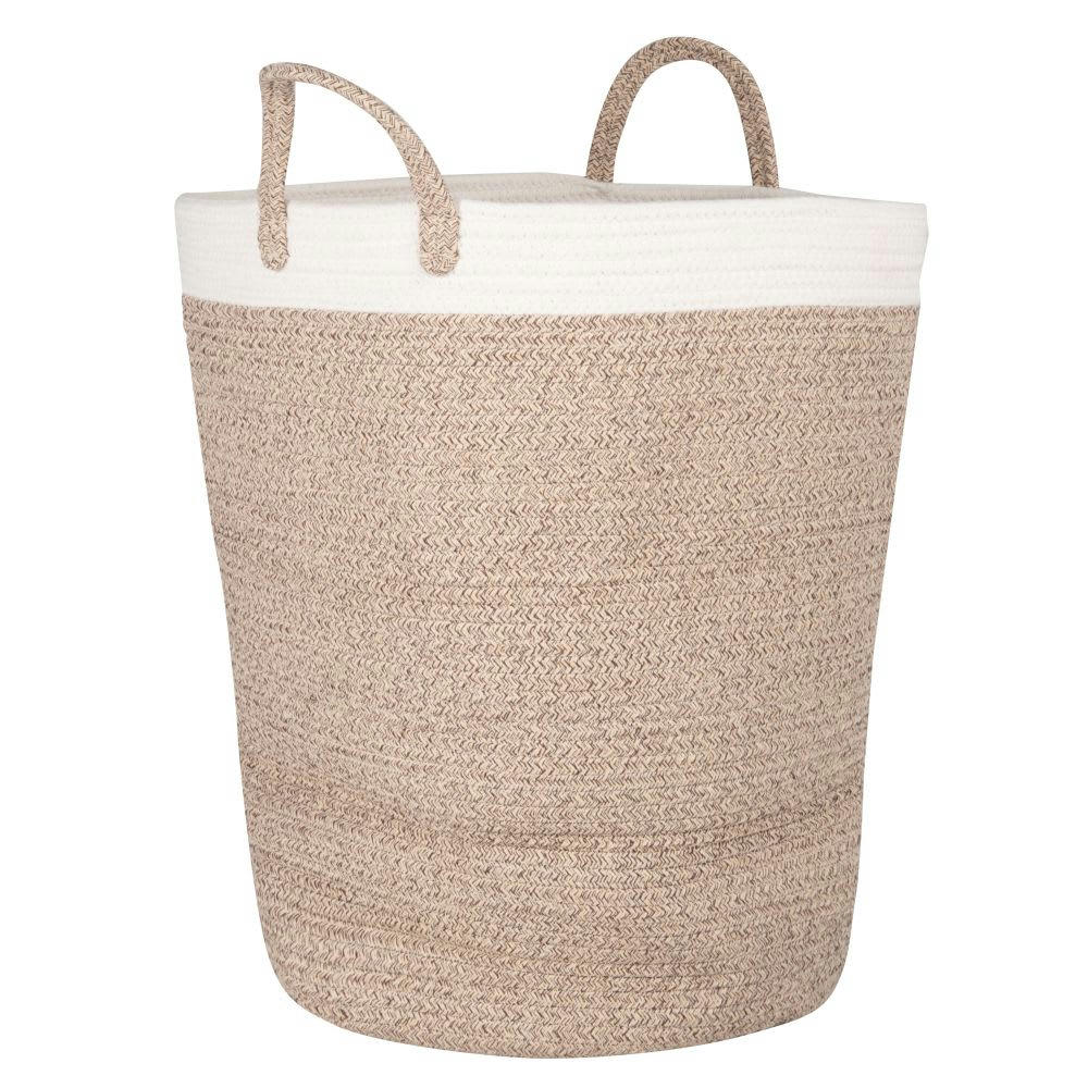 - Panier à linge en coton beige