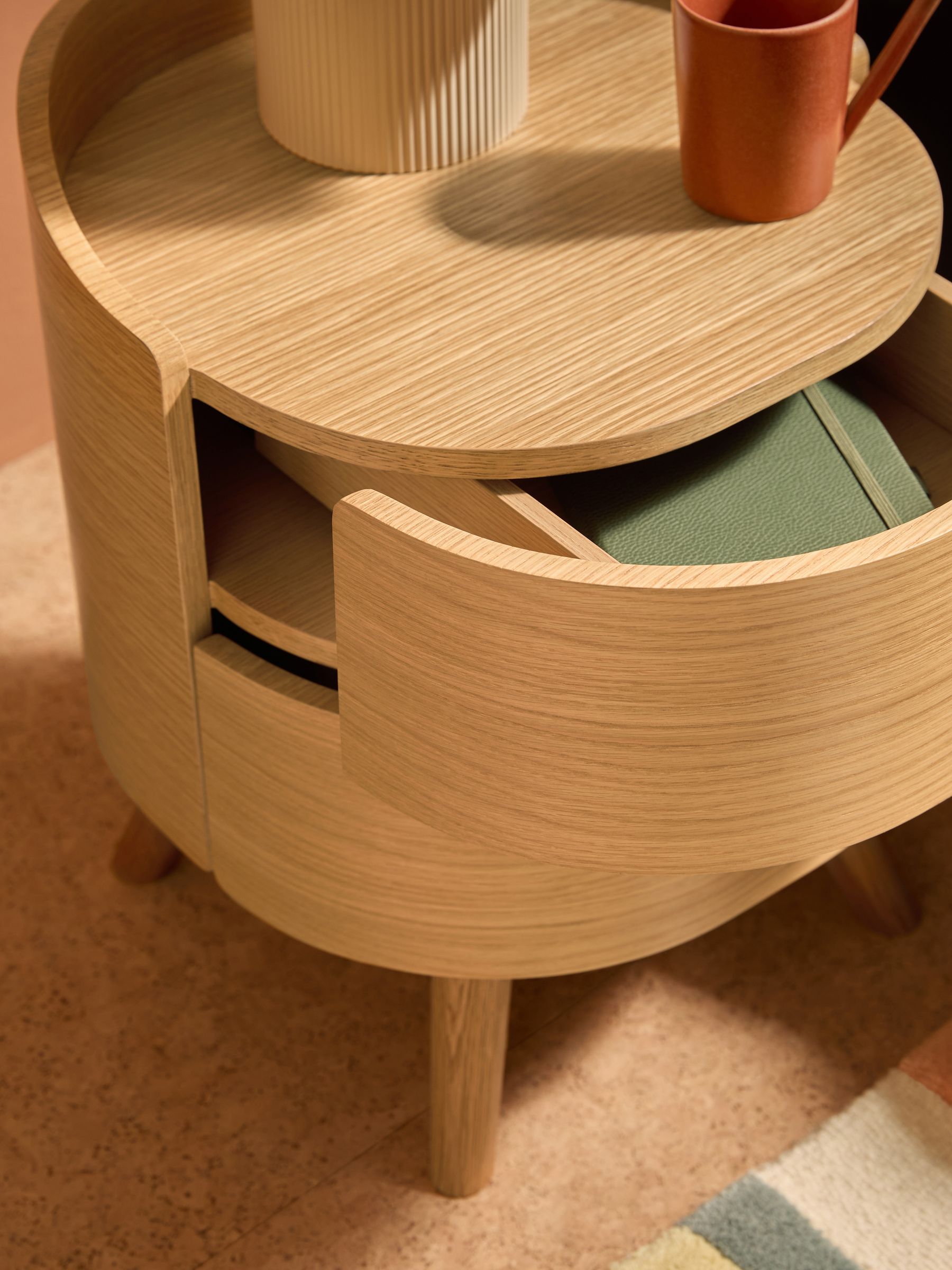 Odie 2 Drawer Bedside Table in Oak