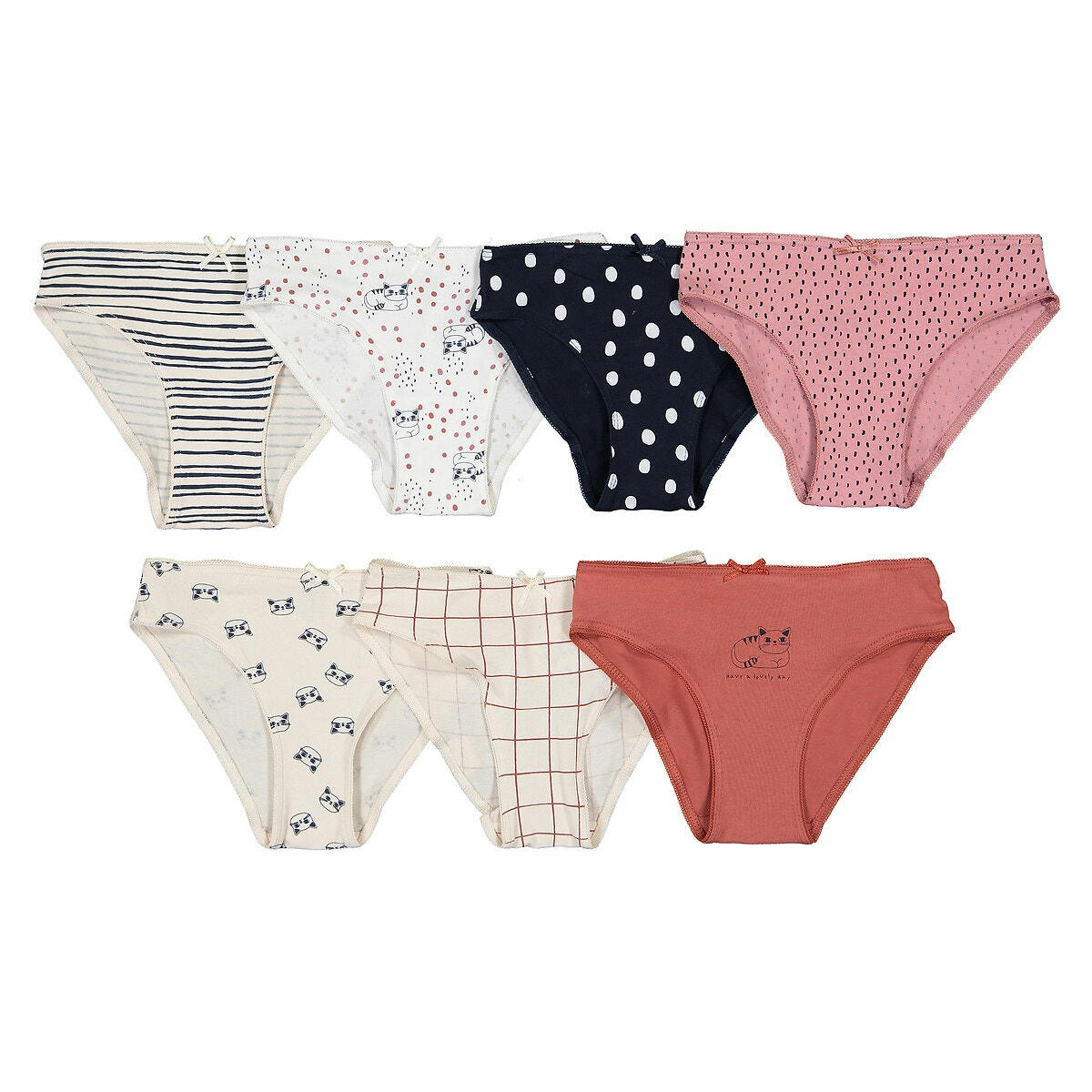 Lot de 7 culottes imprimé chat