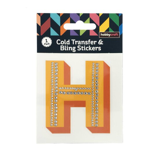 Cold Transfer and Bling Letter H Sticker Set