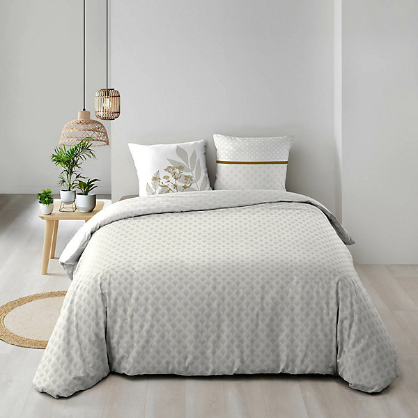 Housse de couette réversible 240 x 220 cm   2 taies Coton 57 fils RAONI