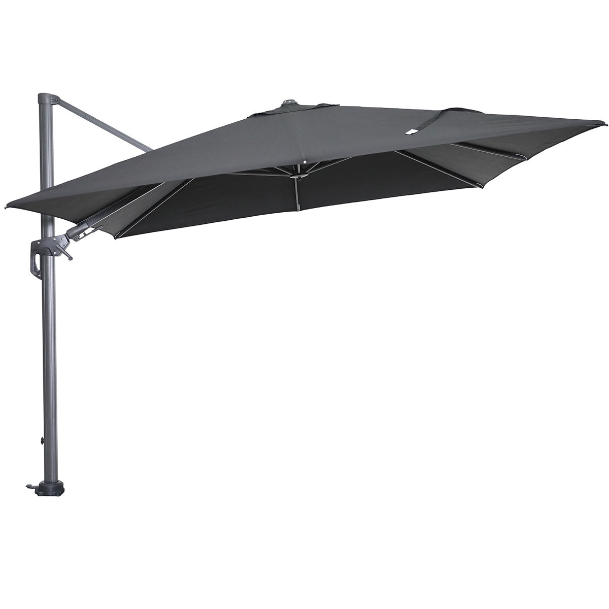 Garden Impressions zweefparasol Hawaii zwart kleur doek 3x3 m incl 90 kg voet en hoes